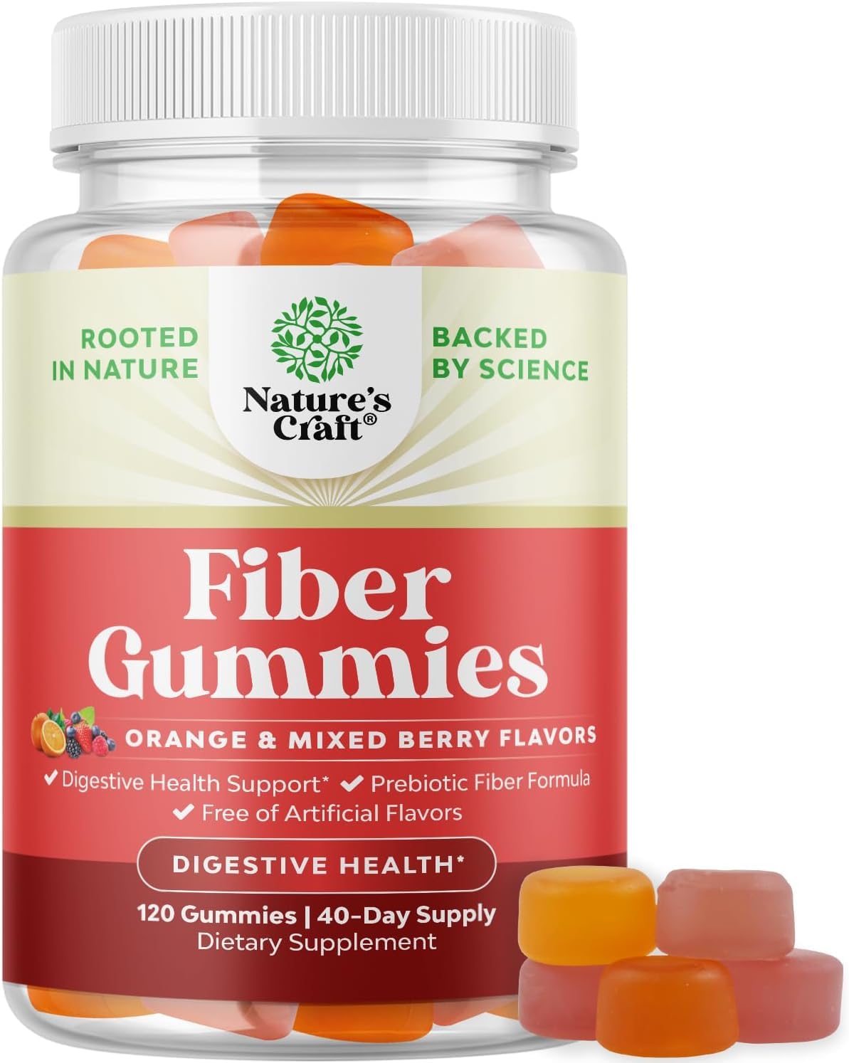Natures Craft Prebiotic Fiber Gummies for Adults Gummy 120 Count