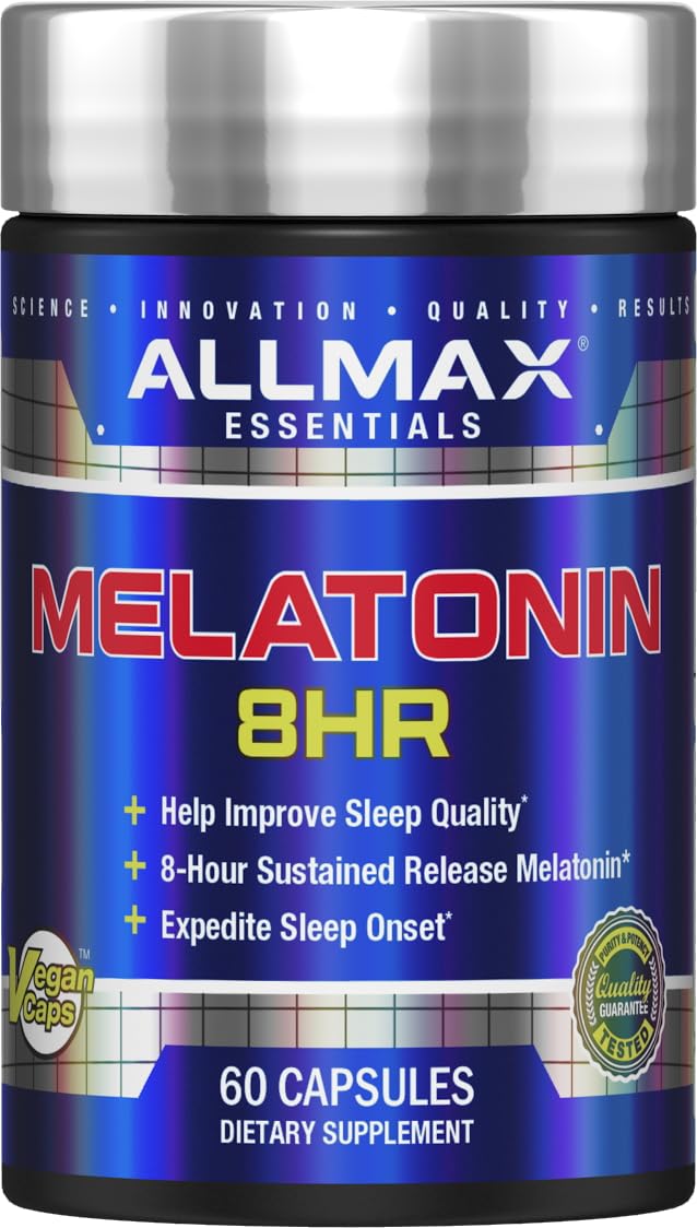 ALLMAX Melatonin 8HR Capsules, 60 Count