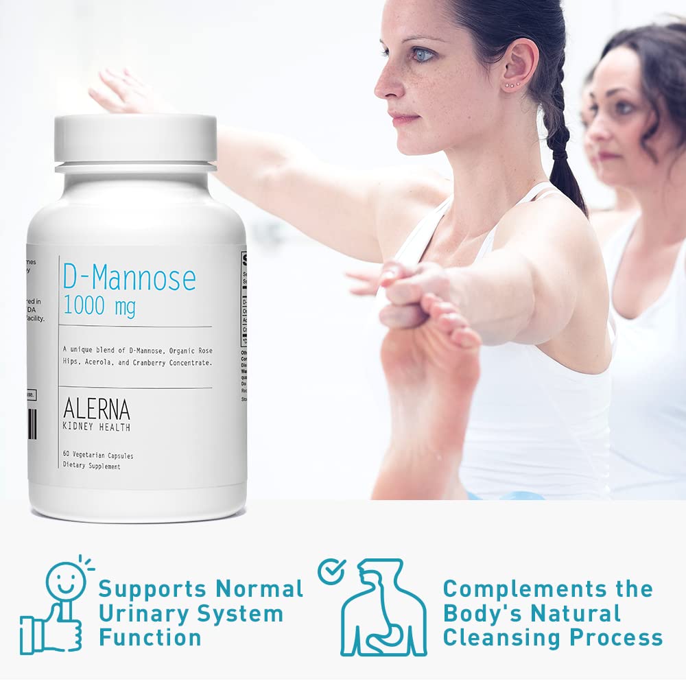 Alerna Kidney Health D-Mannose 1000 mg Capsules, 60 Count
