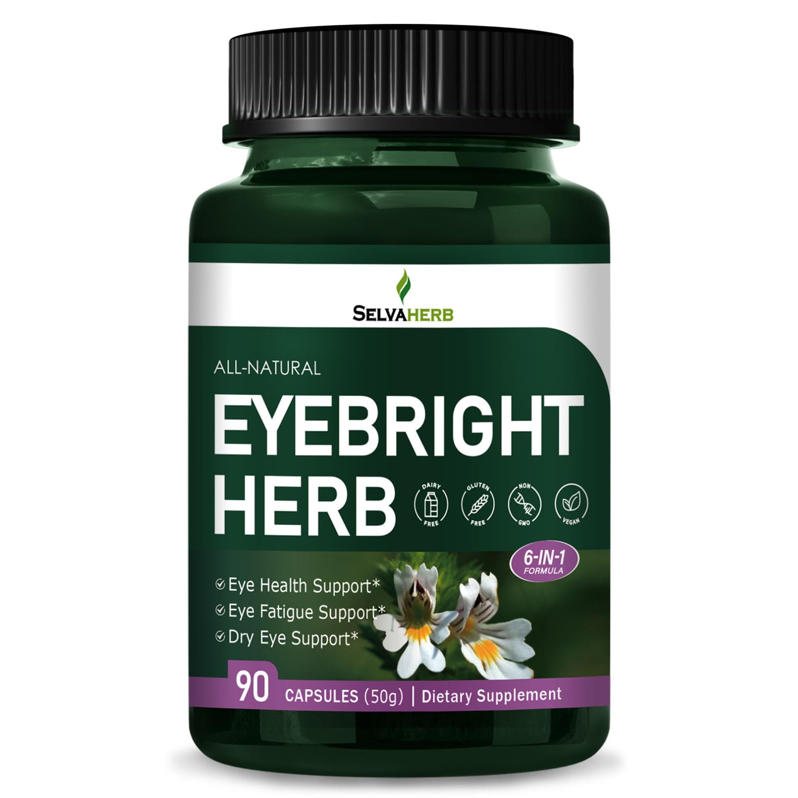 Selvaherb Herbal Formula Eyebright Herb Extract, 160 Capsules
