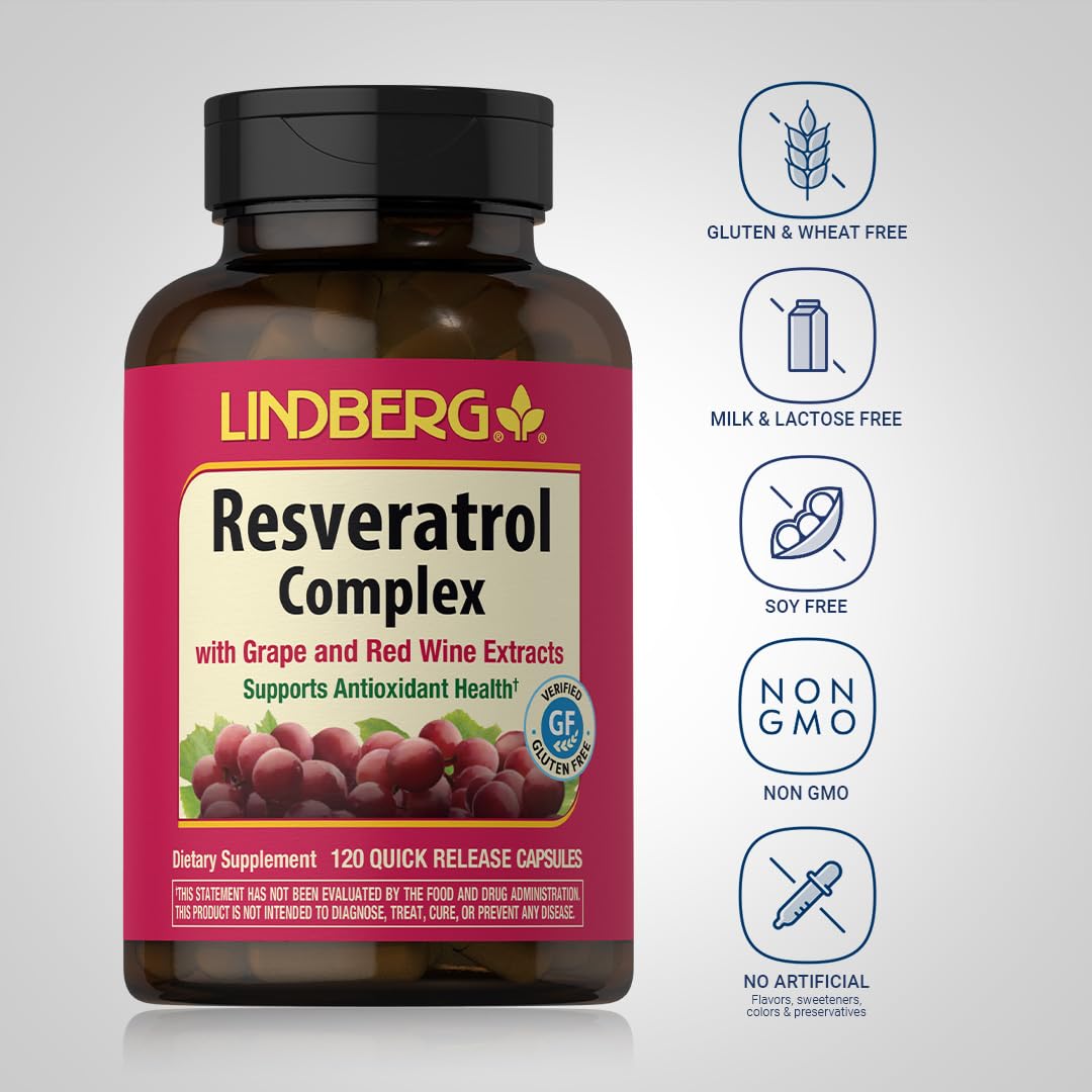 LINDBERG Resveratrol Supplement Capsule 120 Count