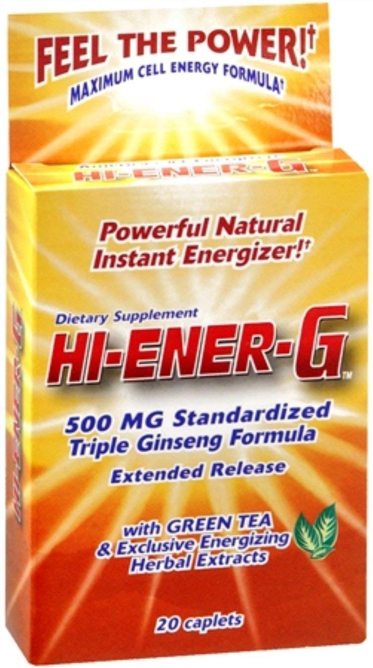 Hi-Ener-G Caplets, 20 Count