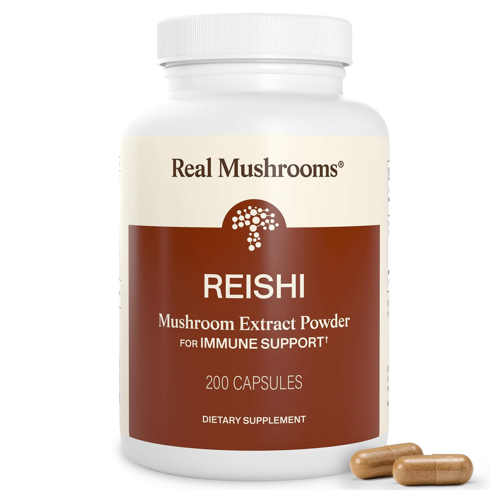 Real Mushrooms Reishi Mushroom Capsules 200 Count