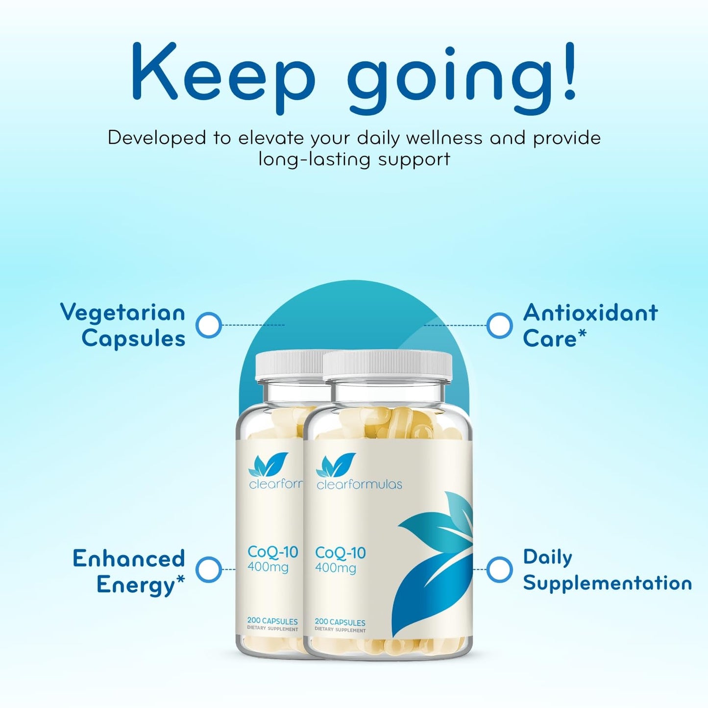 Clear Formulas Quick Absorption CoQ10 400mg Capsule, 200 Count