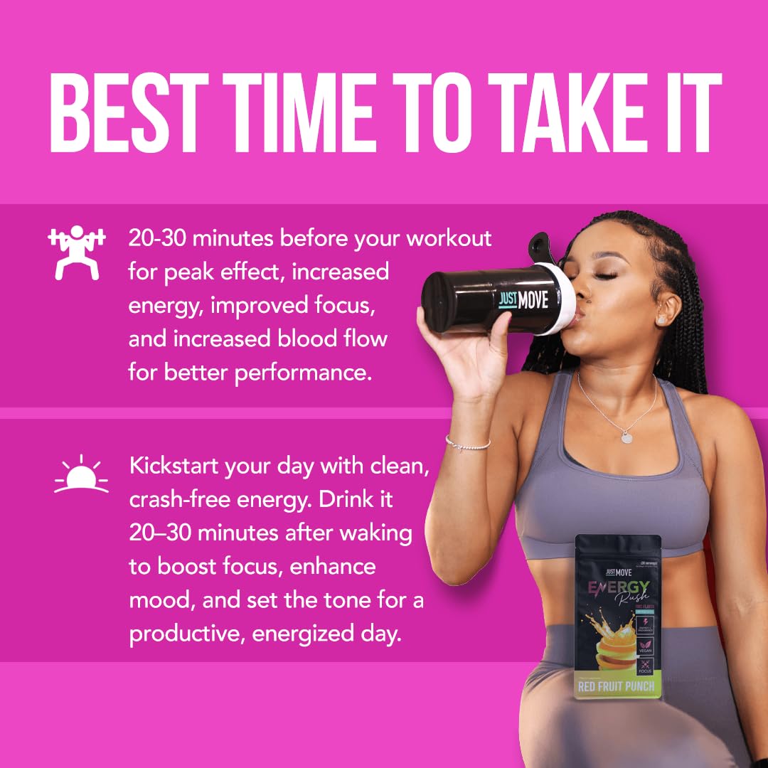 Just Move Fruit Punch Energy Rush Pre Workout Powder 8.3247