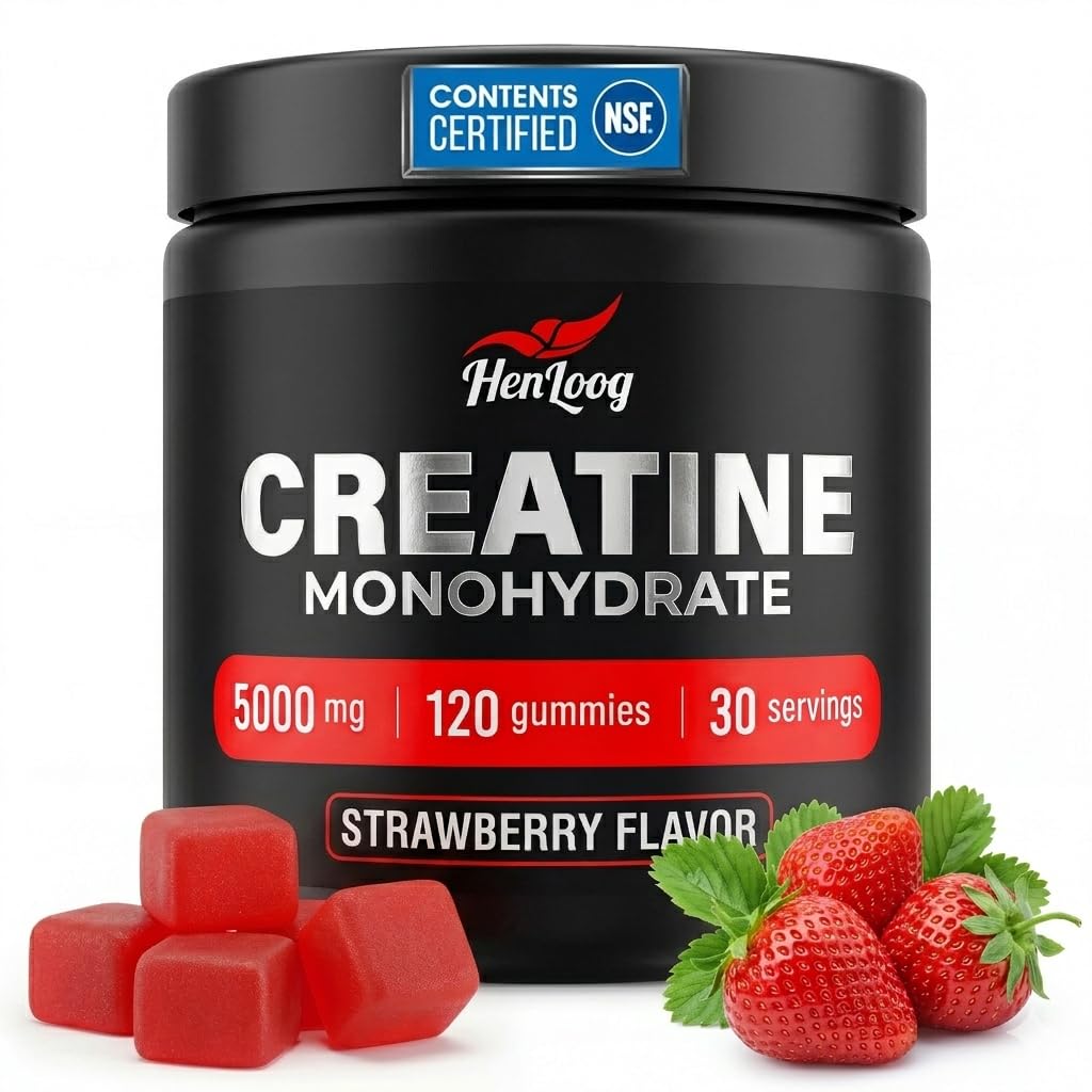Hen Loog Creatine Monohydrate Gummies 120 Count