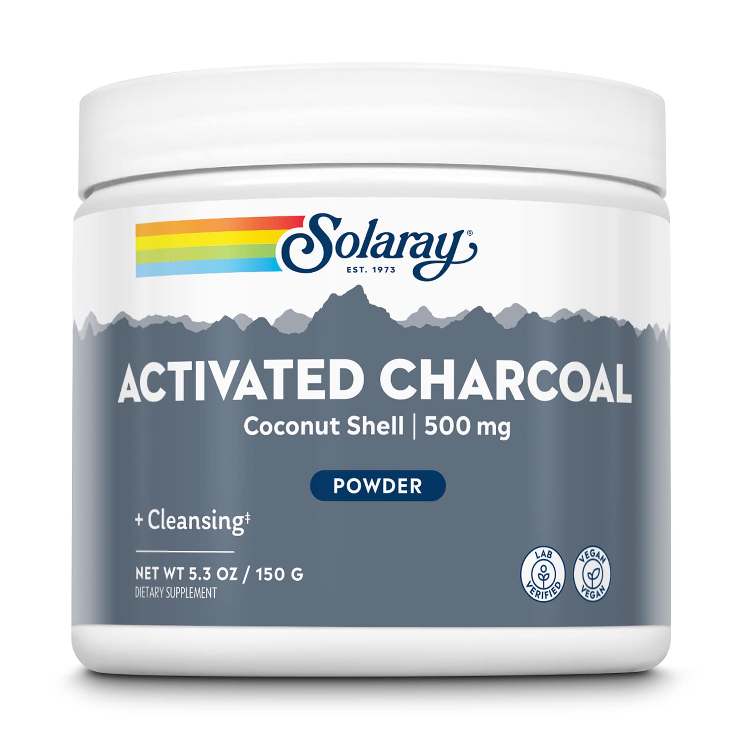 Solaray Activated Coconut Charcoal Powder 500 mg, 5.3 oz