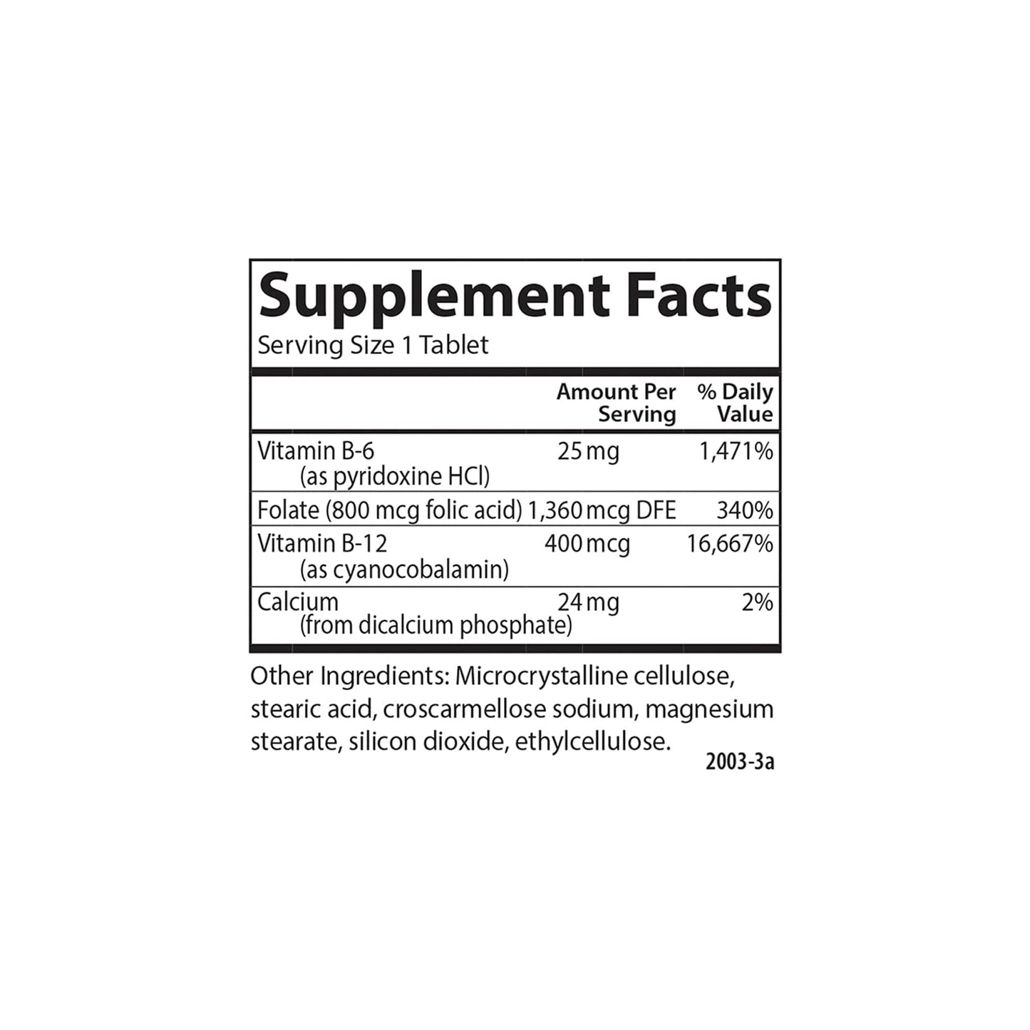 Carlson Tri-B Vitamin B Complex 25 mg Vitamin B-6 Tablet 360 Tablets