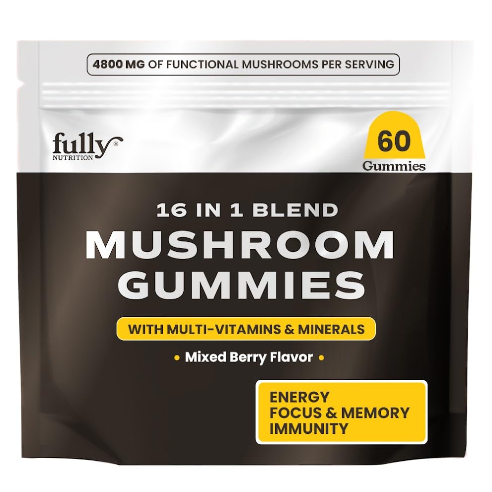 FULLY NUTRITION Lion's Mane Mushroom Gummies, 60 Count