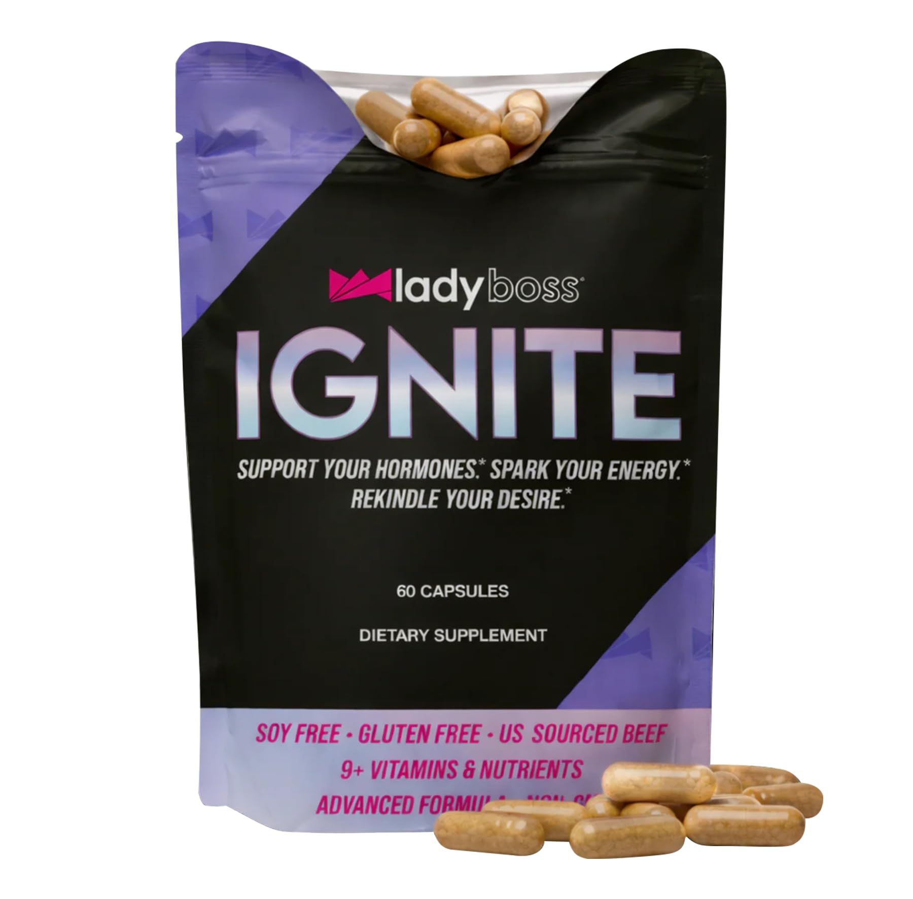 LadyBoss Ignite Hormone Balance Supplement for Women, 60 Capsules