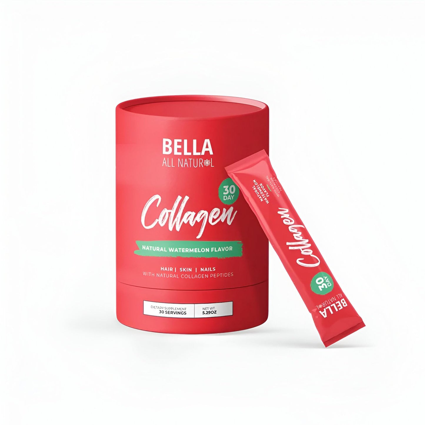 Bella All Natural Watermelon Collagen Powder 5.29 Ounce