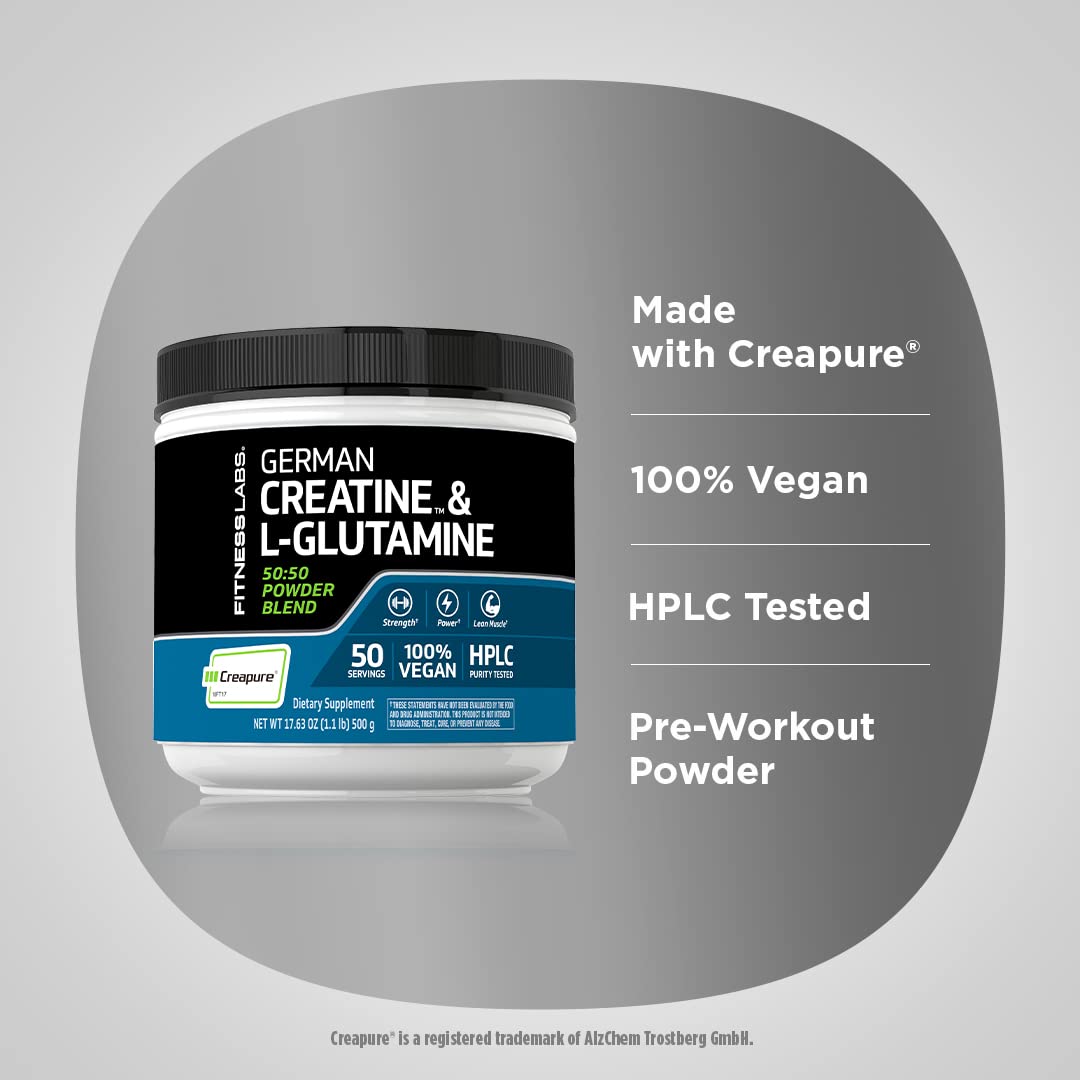 Fitness Labs German Creatine and L-Glutamine Powder, 1.1 Pound