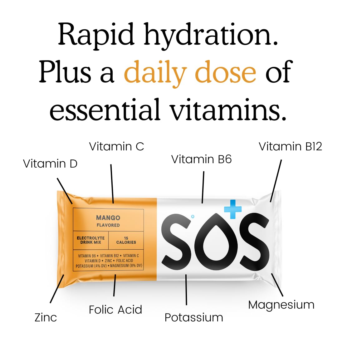 SOS Hydration Electrolyte Powder Sticks 8 Servings