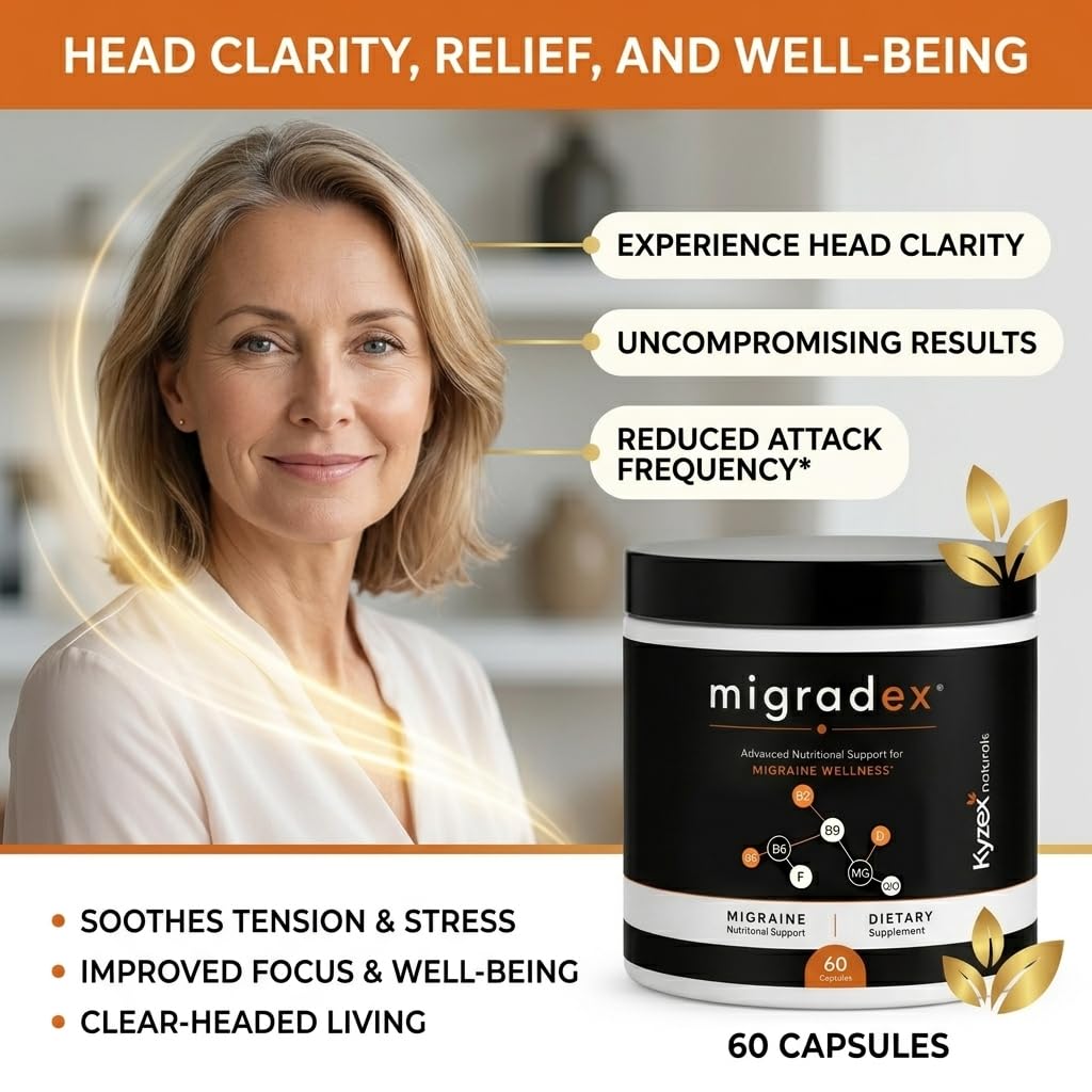 VOKIMAX Kyzex Migradex - 9 in 1 Migraine Supplement Capsule 1 Count