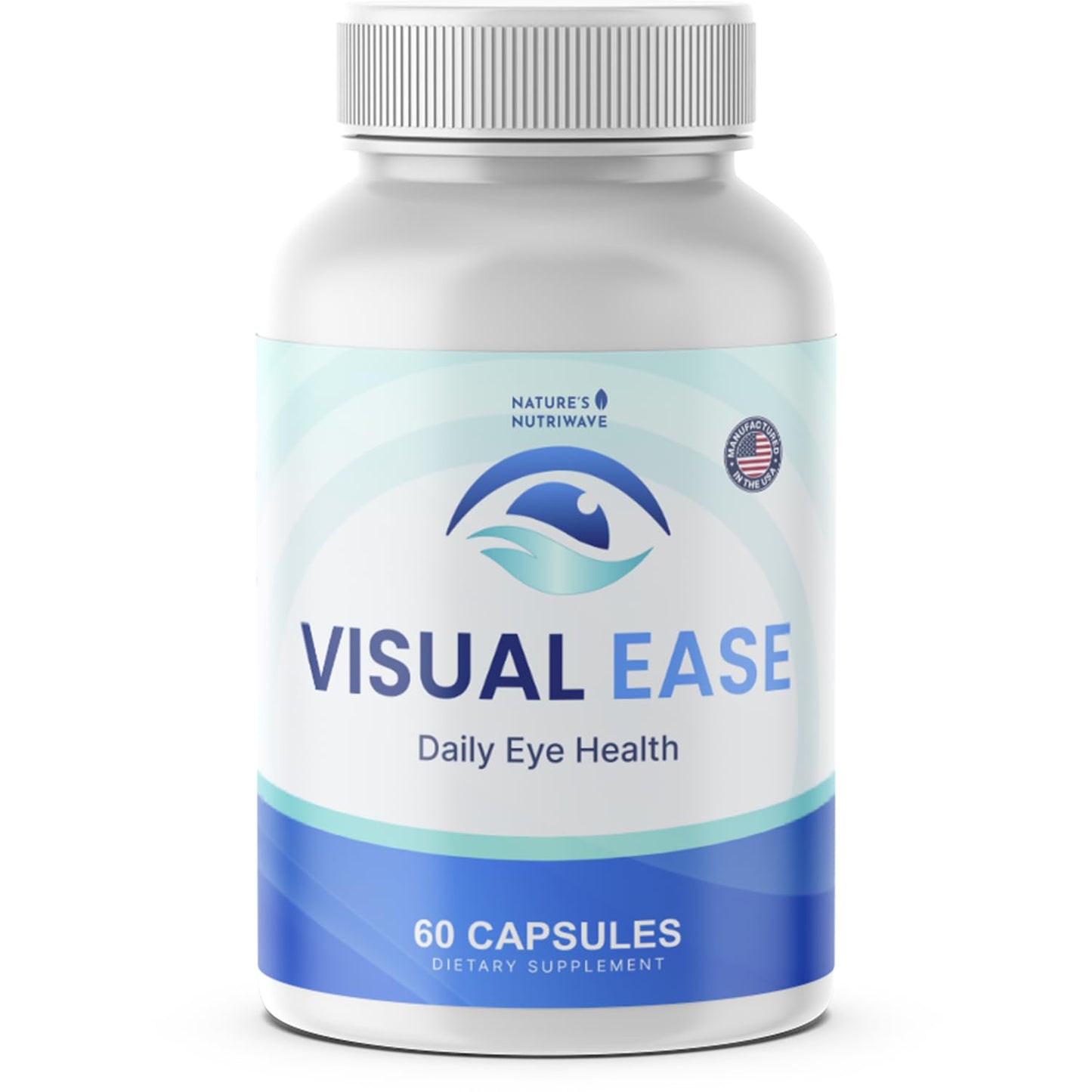 Nature’s NutriWave Visual Ease Eye Vitamin Supplement with Lutein, Zeaxanthin, Bilberry, Vitamin A C E & Zinc – Non-GMO Formula – Made in USA 60 Capsules