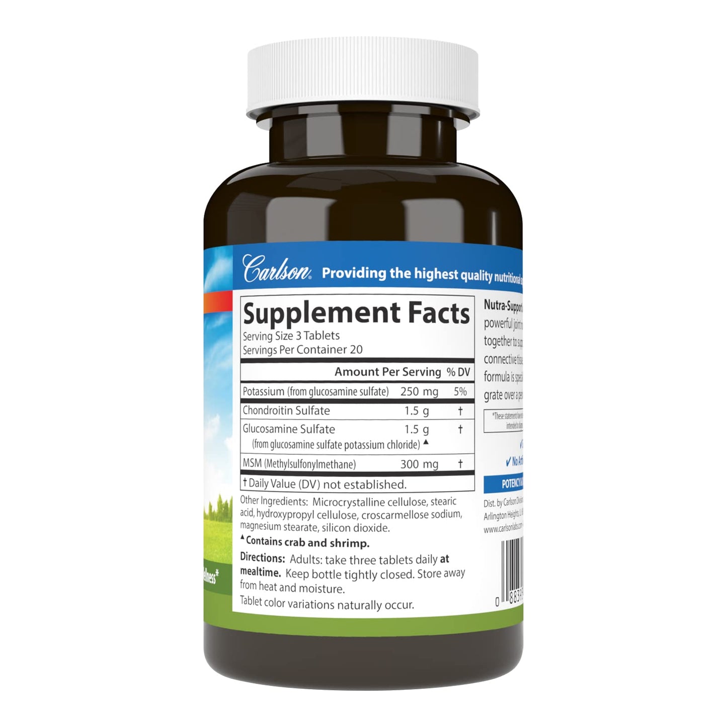 Carlson Nutra-Support Joint Glucosamine Chondroitin, 60 Tablets