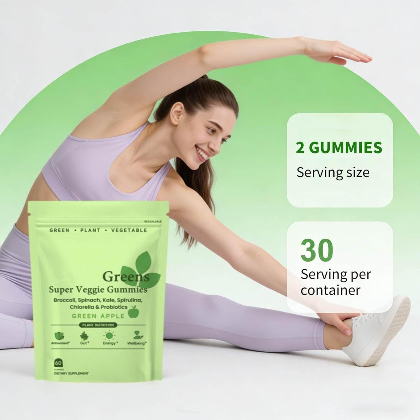 LWLQCZJ Super Veggie Gummies Gummy 60 Count