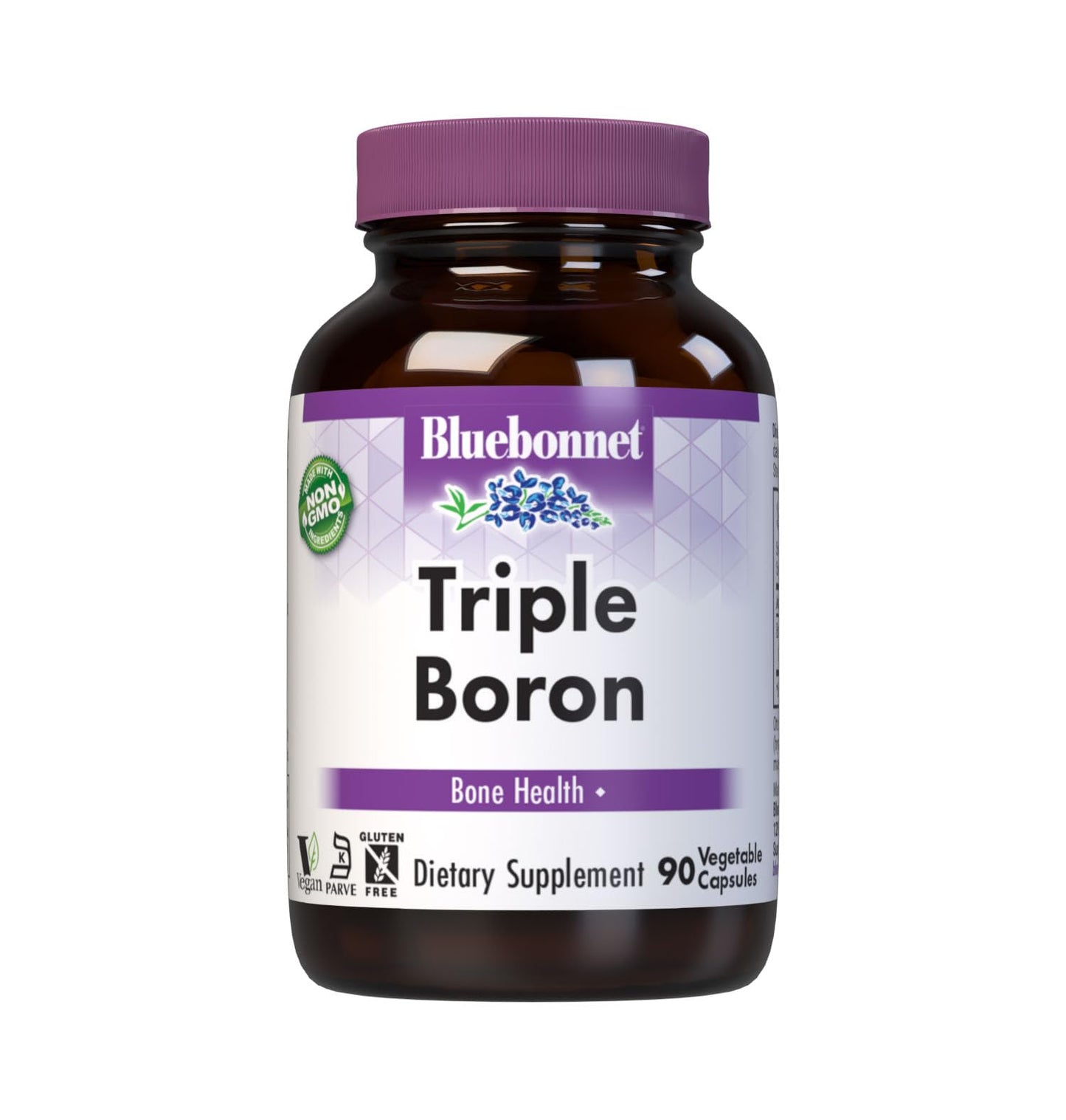 BlueBonnet Triple Boron 3 mg Trace Mineral Bone Support Capsules, 90 Count