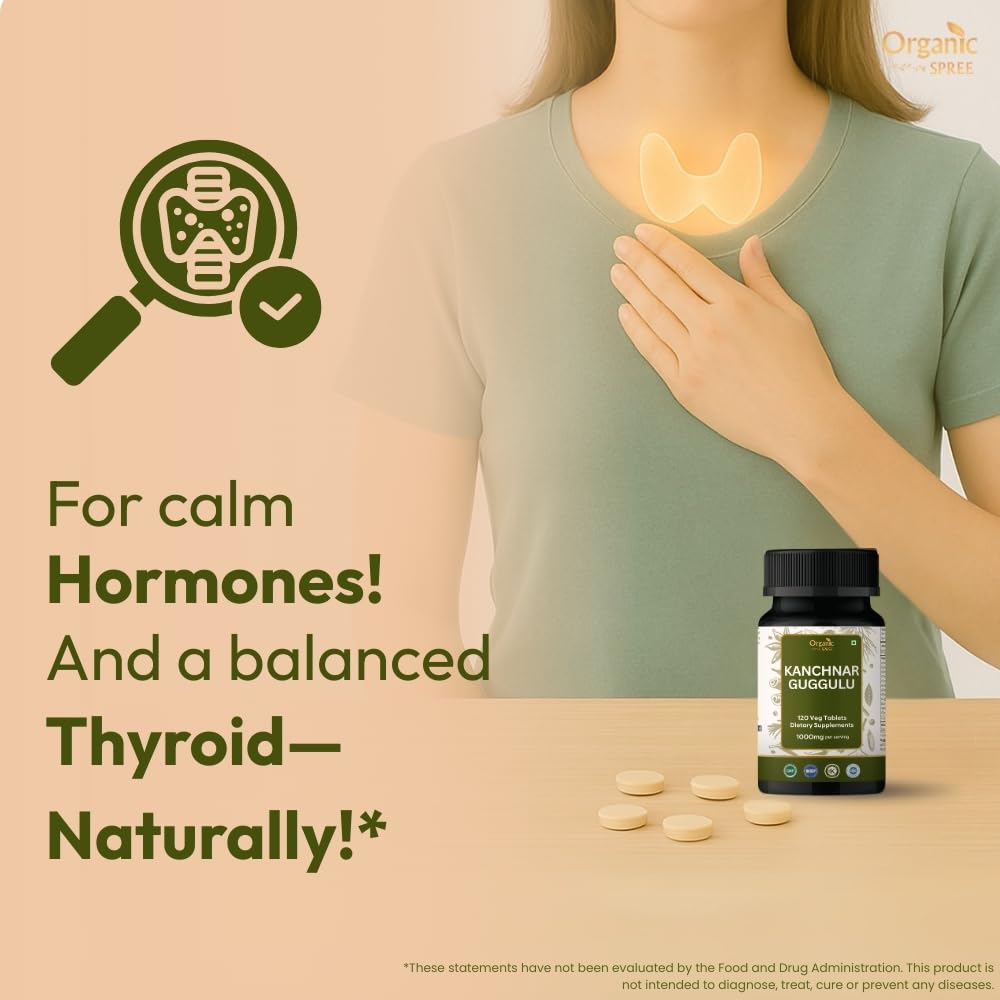 ORGANIC SPREE Kanchnar Guggulu 120 Tablets - Supports Detox and Lymphatic Health - Ayurvedic Formulation - Certified and Vegetarian
