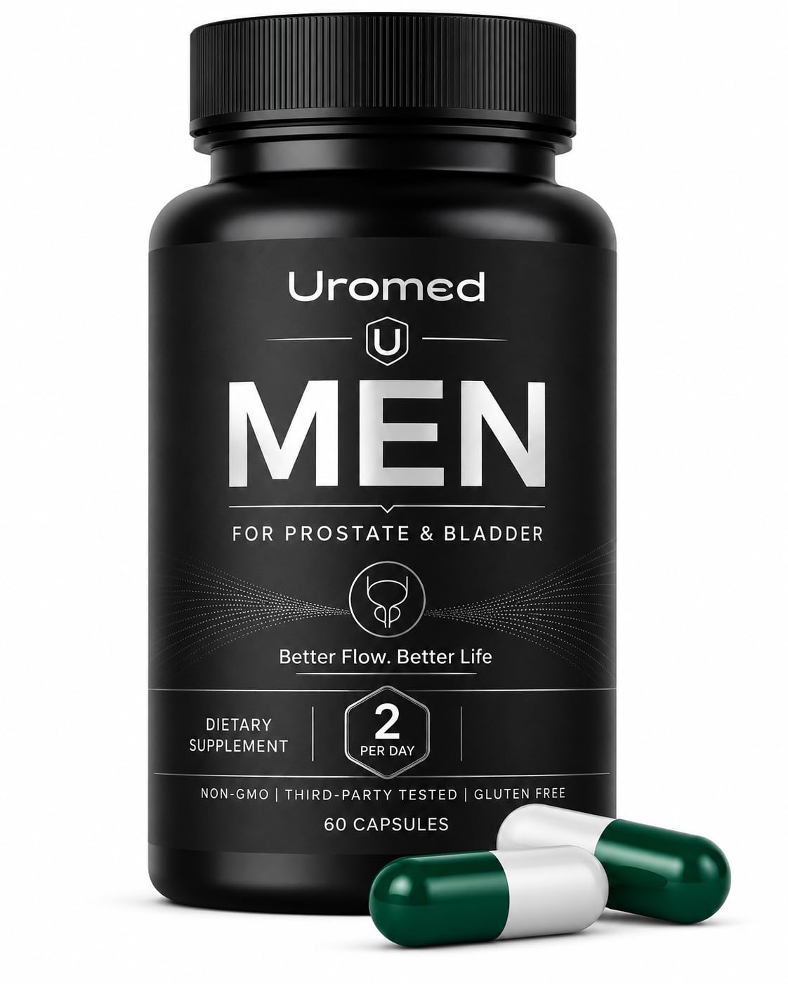 Fari Hair Uromed Men’s Daily Wellness Support Supplement with Pumpkin Seed, Saw Palmetto, 60 Capsules
