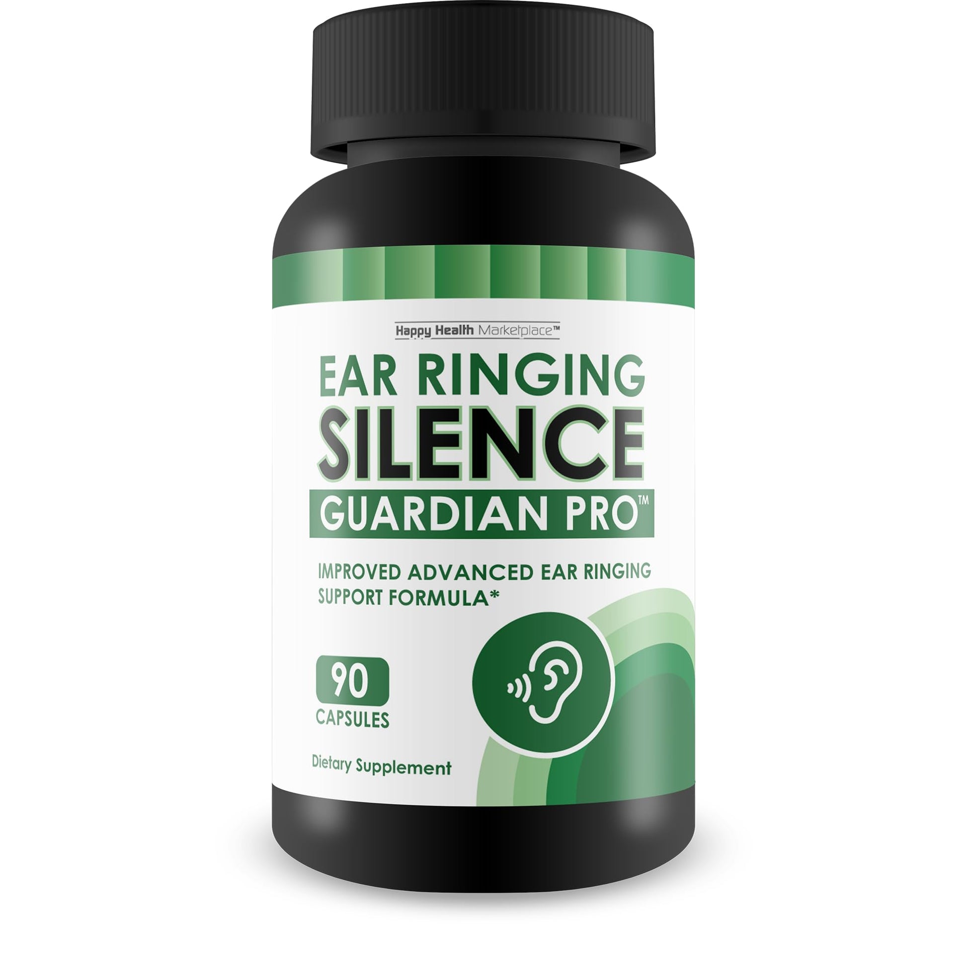 Happy Health Marketplace Ear Ringing Silence Guardian Pro Advanced Ear Ringing Support Formula Tinnitus Relief for Ringing Ears 90 Capsules