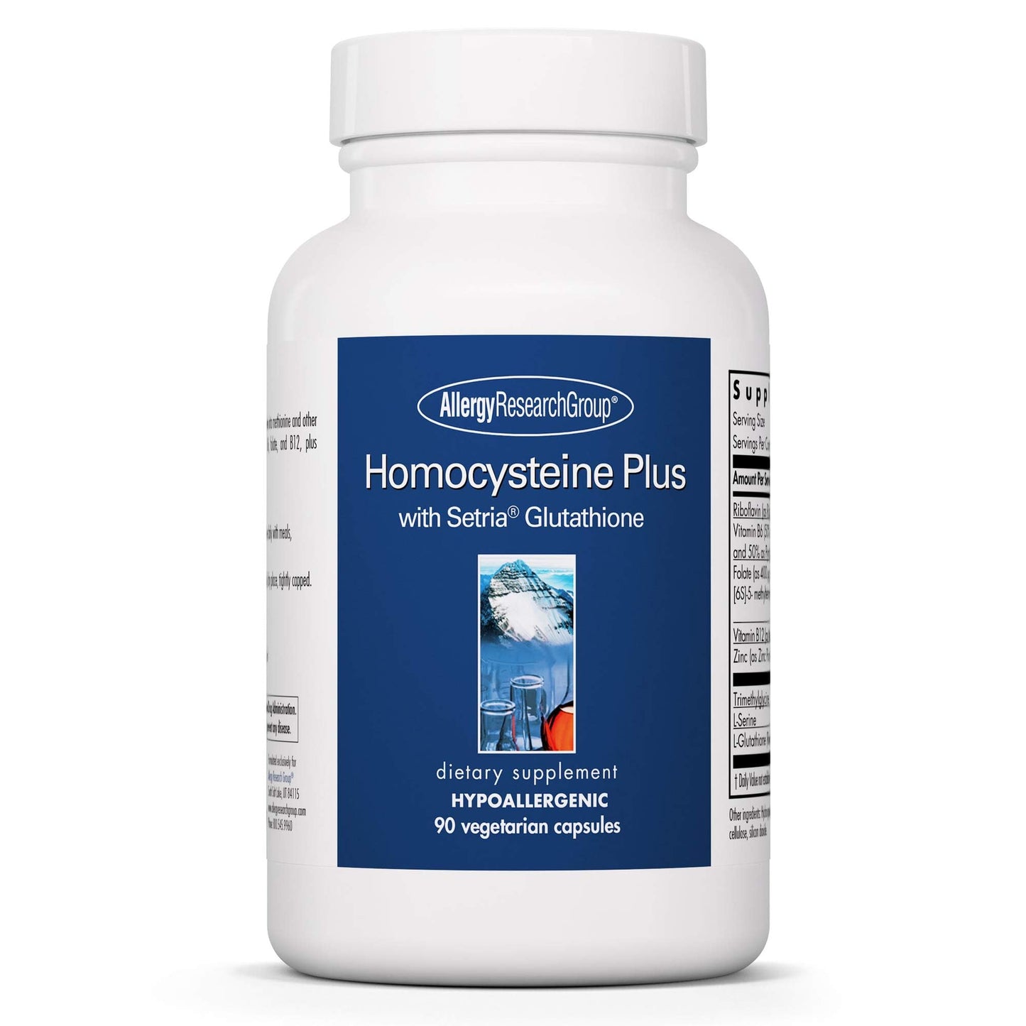 Allergy Research Group Homocysteine Plus Supplement Vegetarian Capsules 90 Count