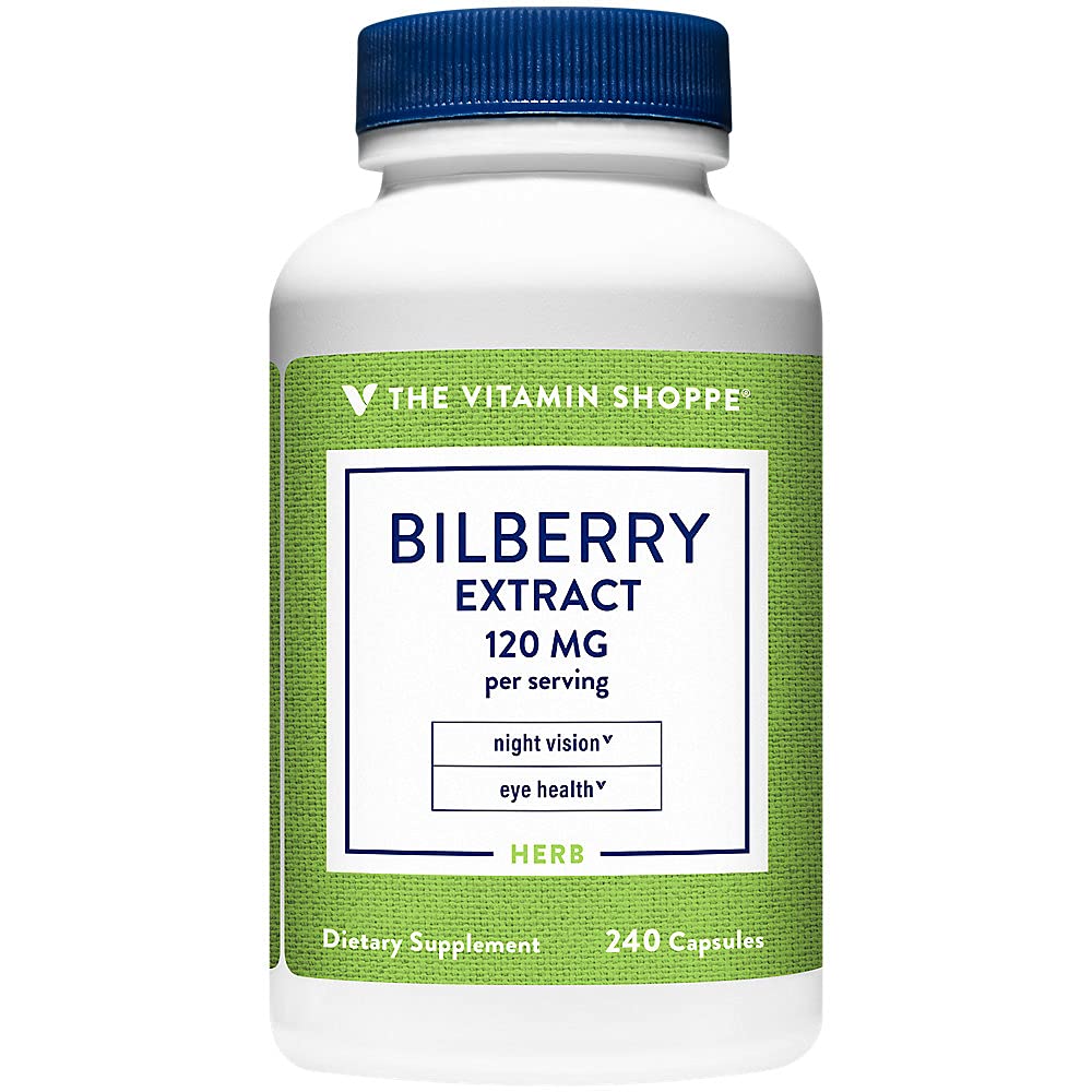 The Vitamin Shoppe Bilberry Extract 120MG Capsules, 240 Count