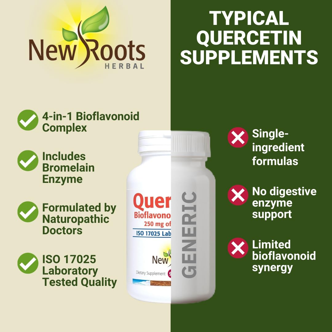 NEW ROOTS HERBAL Quercetin with Bromelain Capsules, 90 Capsules