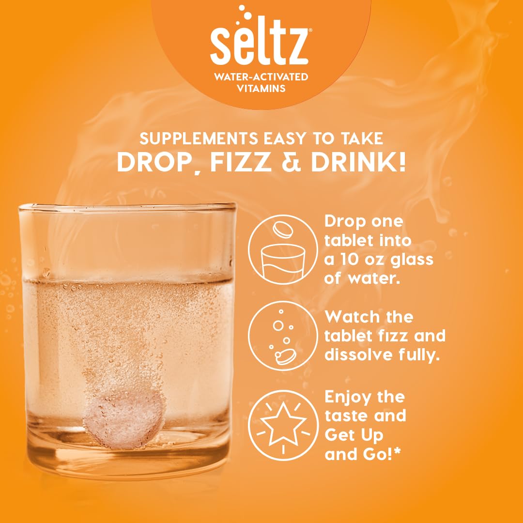 Seltz Multivitamin Drink Tablets Effervescent Lutein with Daily Energy, 120 Tablets