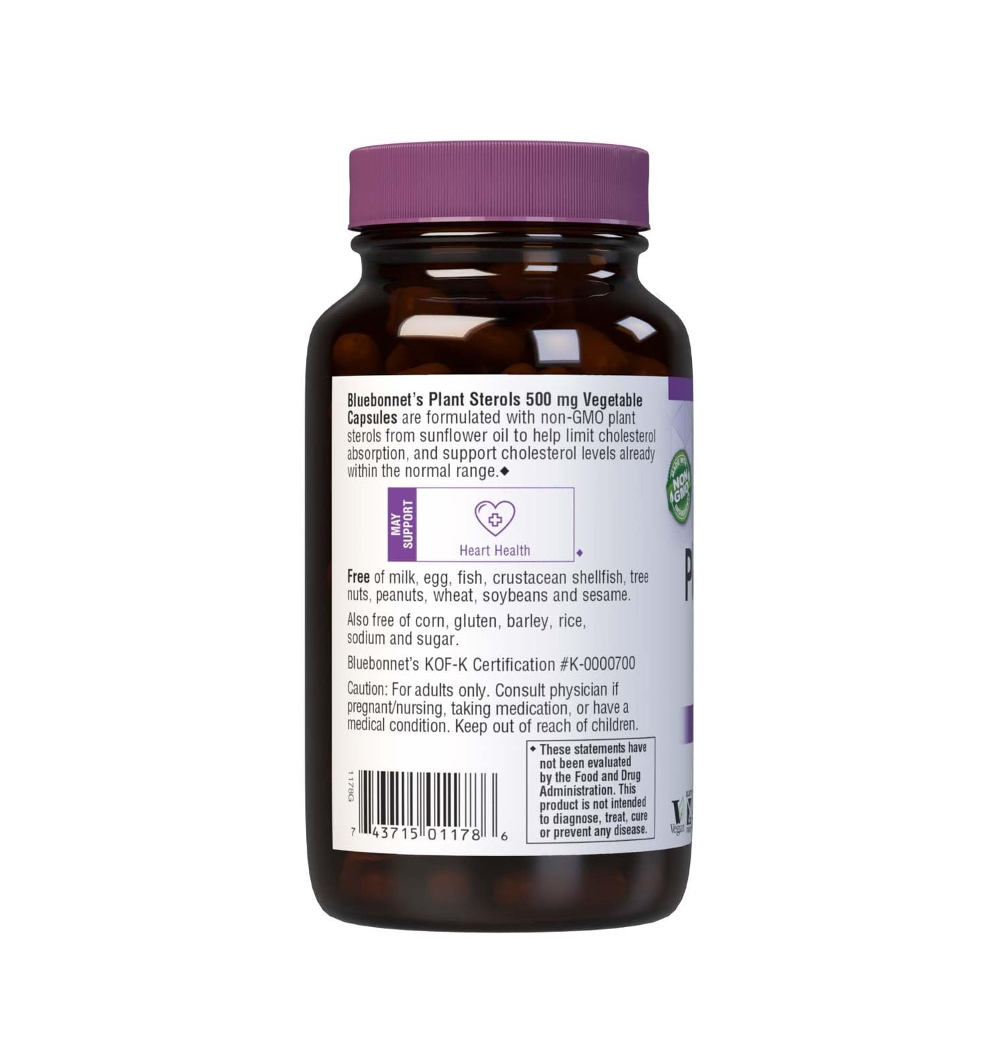 BlueBonnet Plant Sterols 500mg Beta-Sitosterol Capsule 90 Count