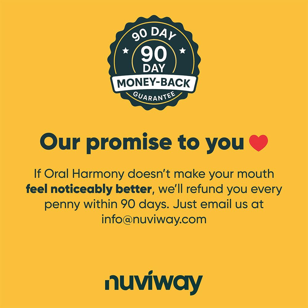 Nuviway Oral Harmony Oral Probiotic Chewable Tablets for Tonsil Stones, Bad Breath, Gum and Teeth Support 30 Count