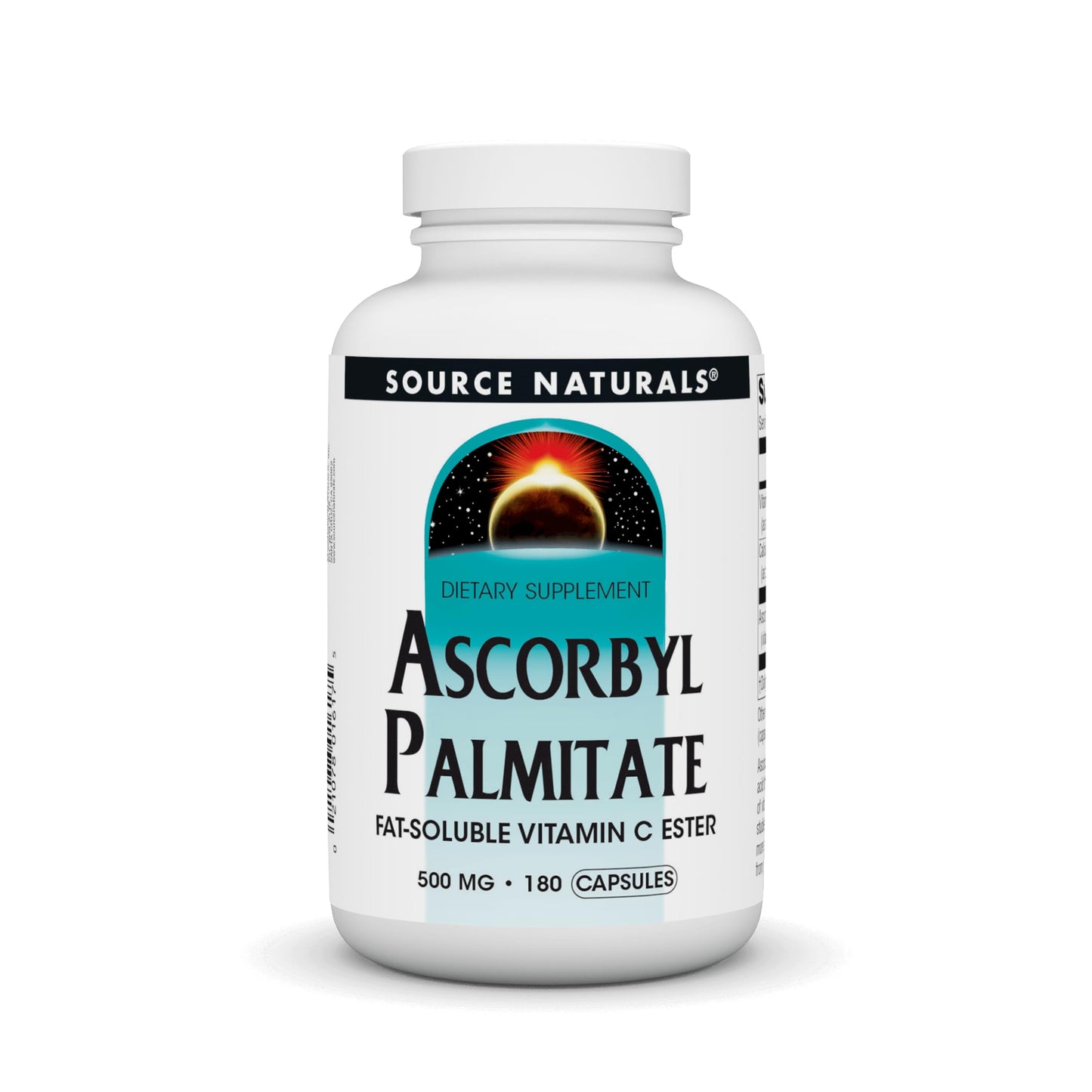 Source Naturals Ascorbyl Palmitate 500mg Fat-Soluble Vitamin C Ester Supplement Capsules, 180