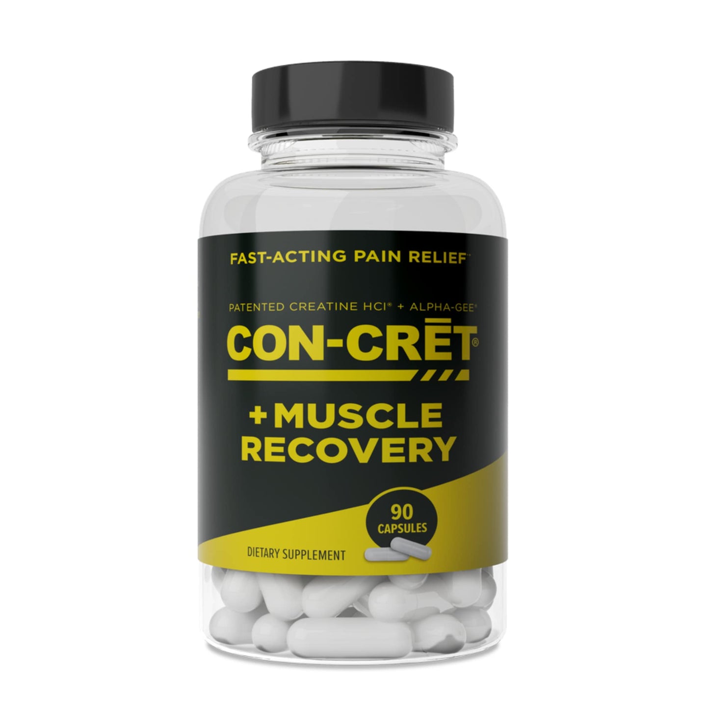 CON-CRET Creatine HCl + Muscle Recovery with Alpha-GEE Capsule, 90 Count