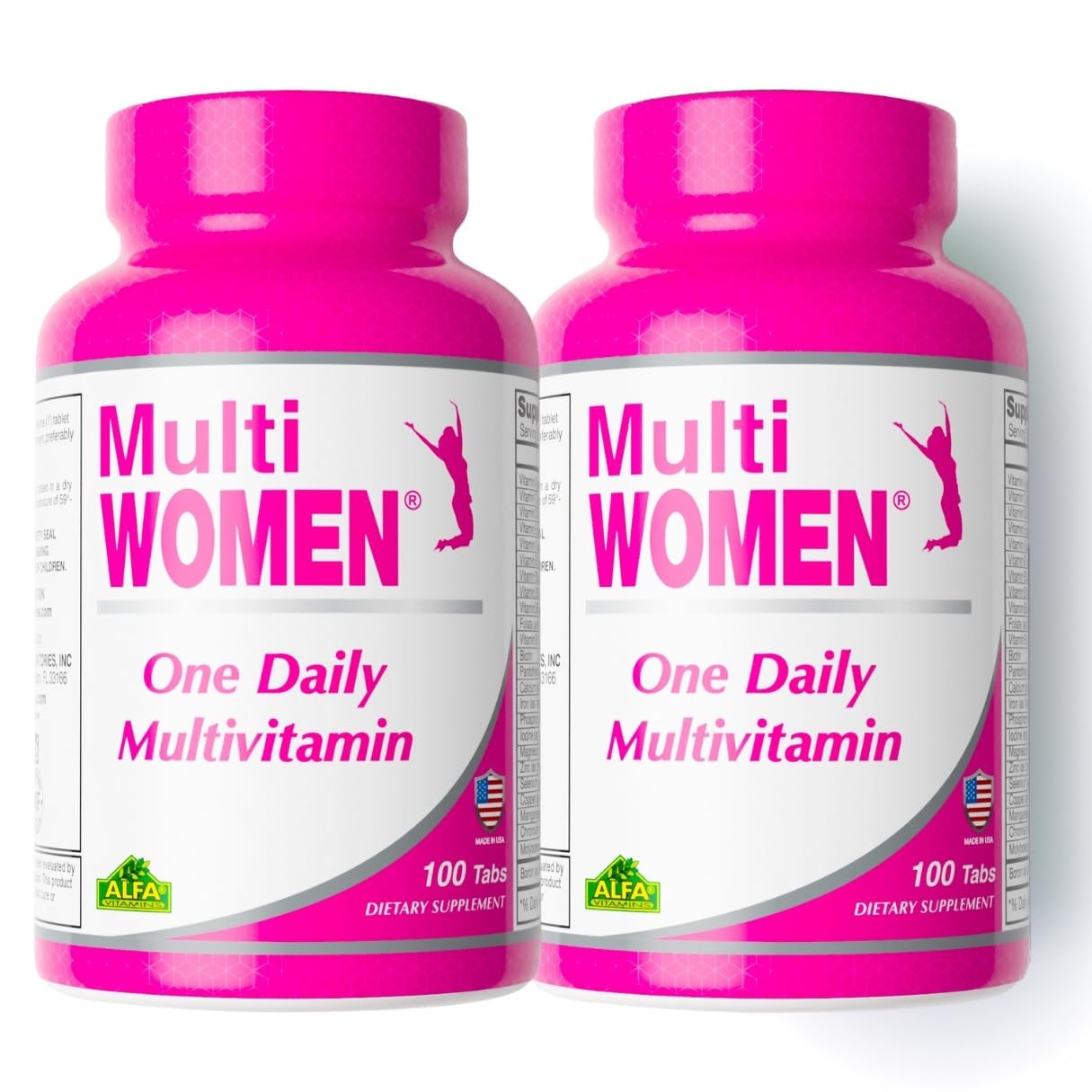 ALFA VITAMINS Women's Multivitamin Dietary Supplement with Essential Vitamins & Minerals, Amino Acids + Antioxidants, 200 Capsules