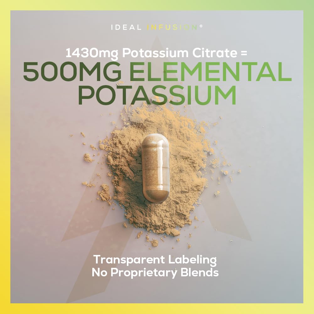 Ideal Infusion Potassium Citrate 1400mg Capsules, 240 Count