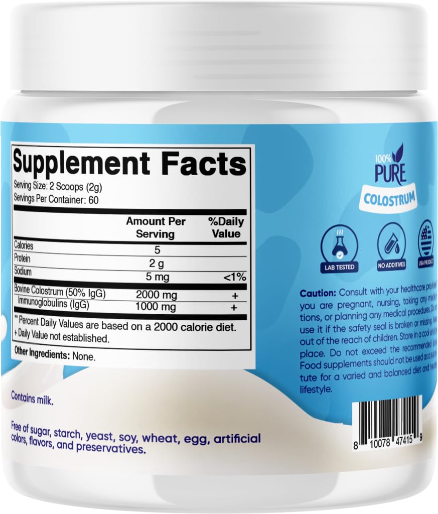 Vitamatic Bovine Colostrum Powder, 60 Servings