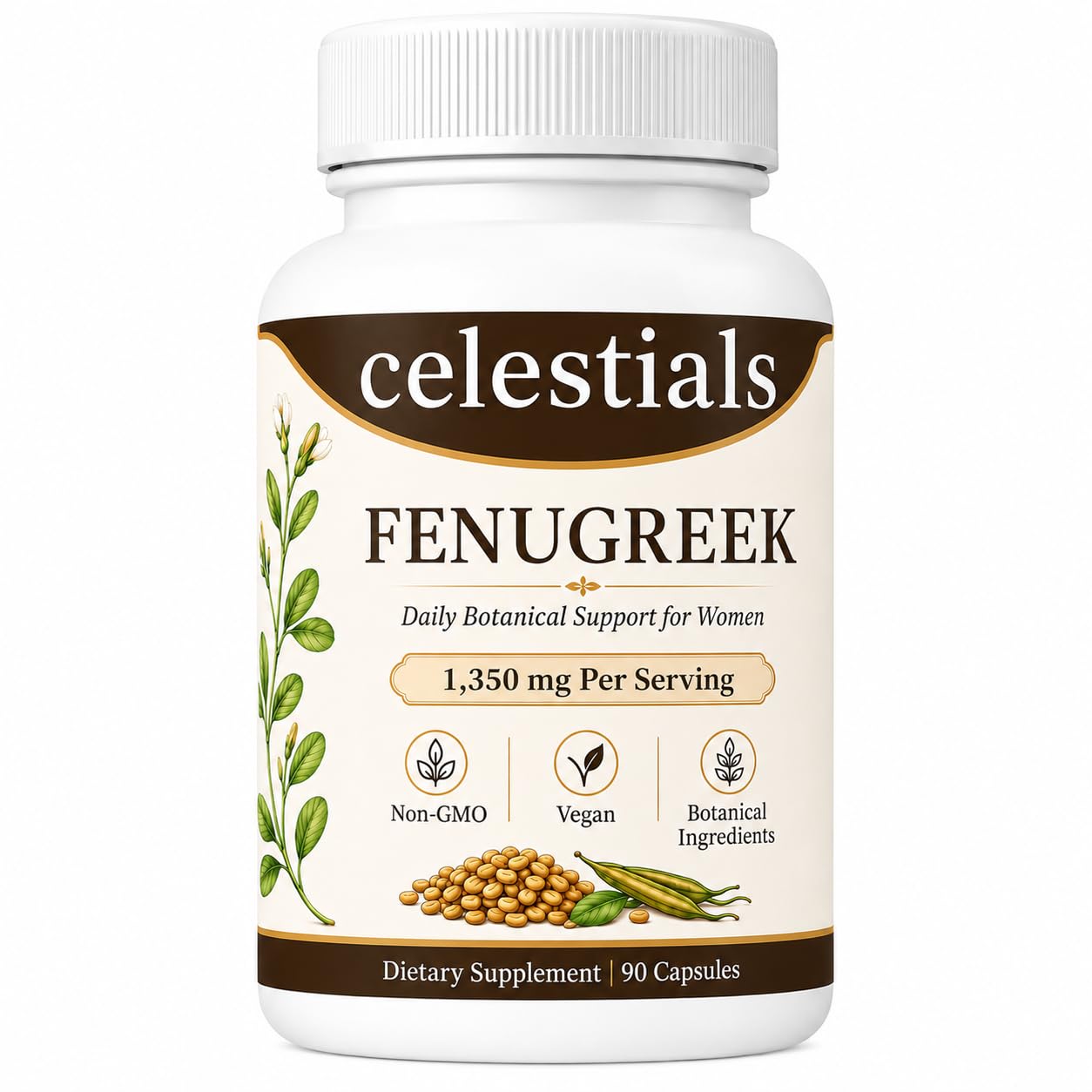 KILIBUM Celestials Fenugreek for Women, Women's Health Support, Herbal Supplement, 90 Capsules