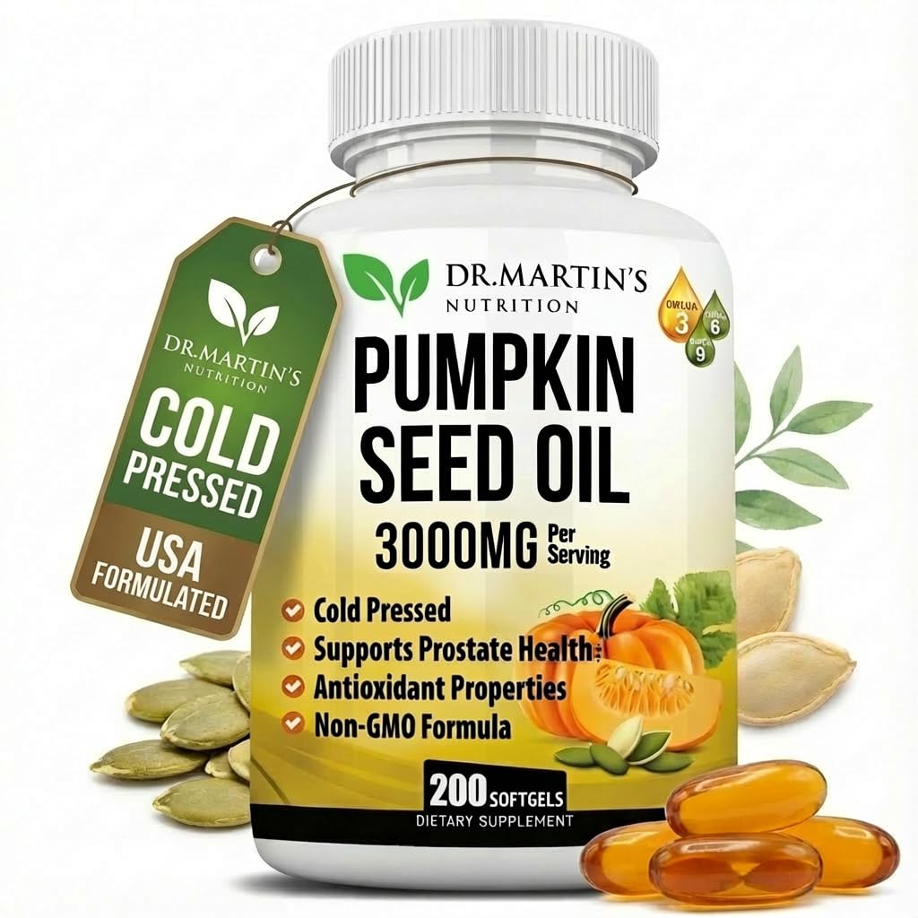 DR. MARTIN'S NUTRITION Pumpkin Seed Oil Softgels 3000mg, 200 Count