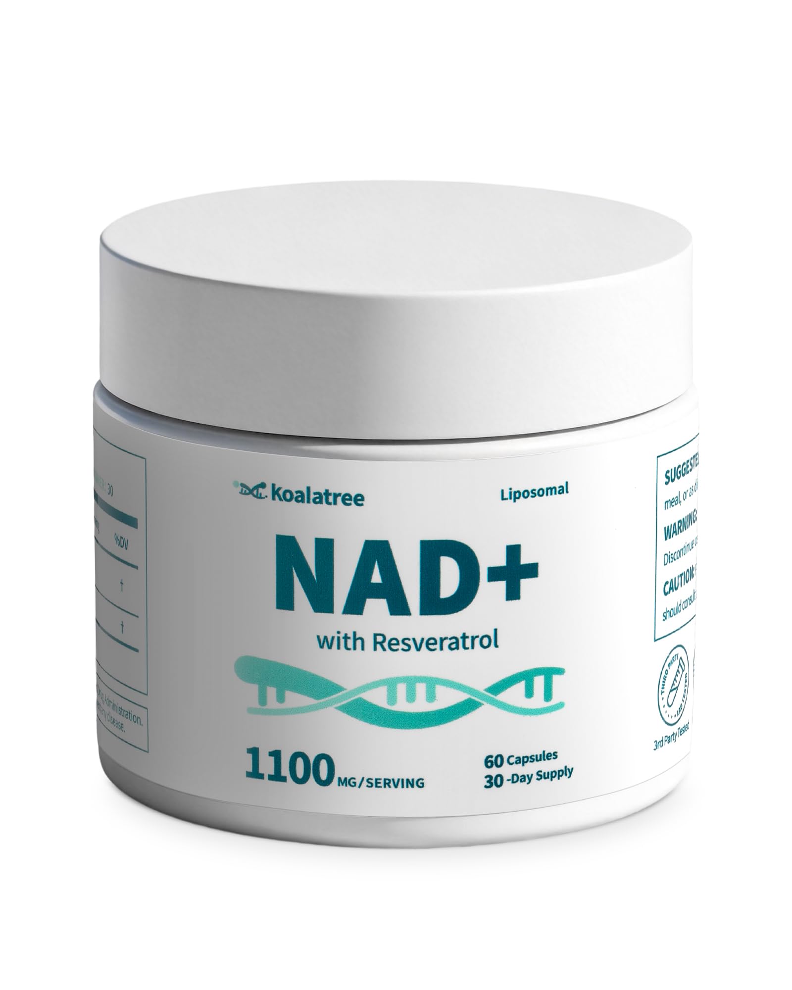 Koalatree Liposomal NAD+ Supplement with Trans-Resveratrol 1100mg Capsule, 58 Count