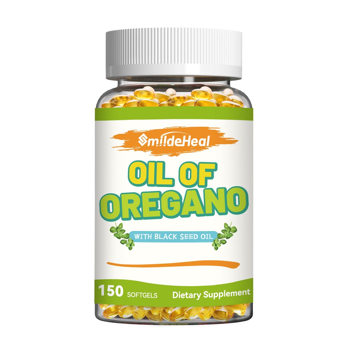 SmildeHeal Oregano Oil with Black Seed Oil Softgels, 150 Softgels