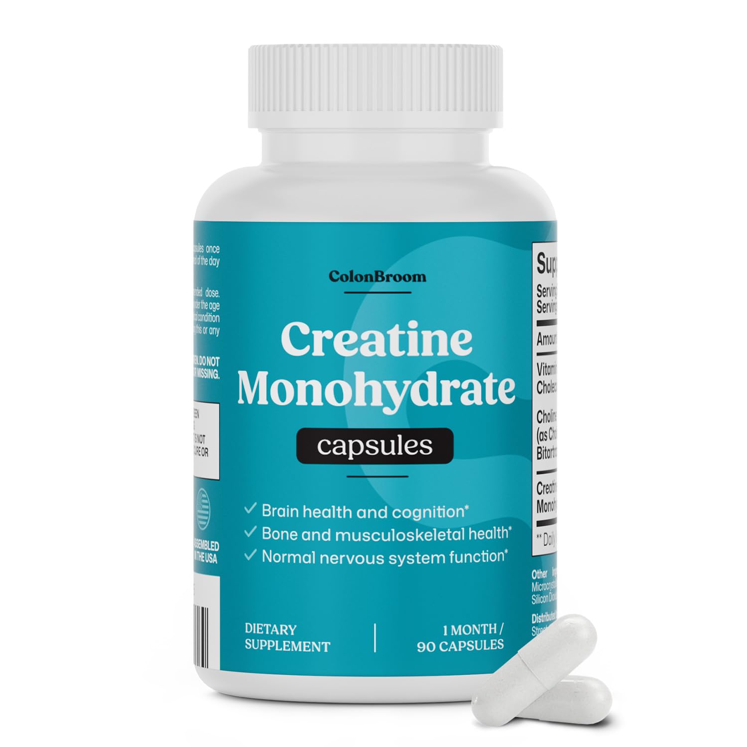 ColonBroom Creatine Monohydrate Capsules 1500 mg, 90 Count