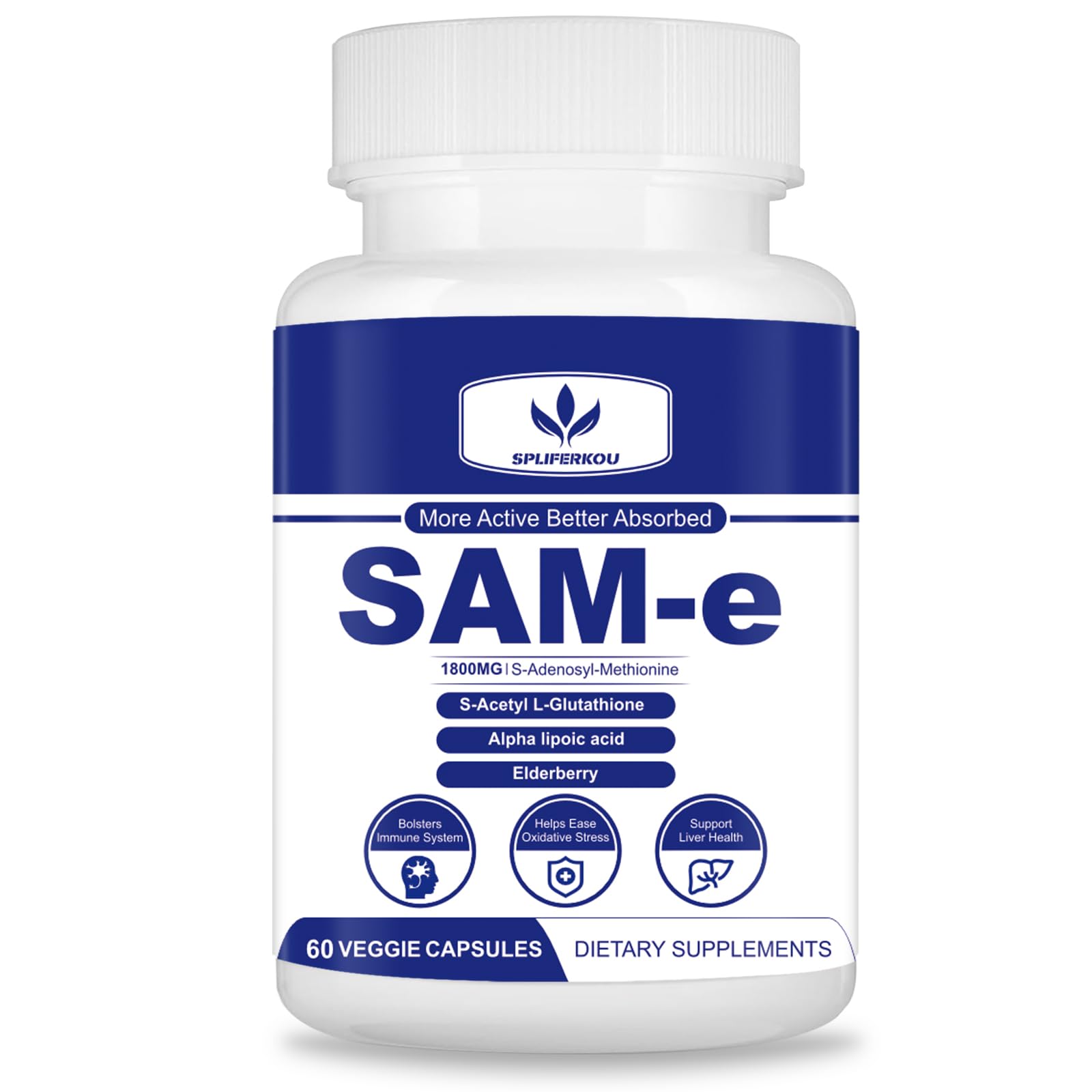Spliferkou SAM-e Supplement (1800mg), 60 Capsules