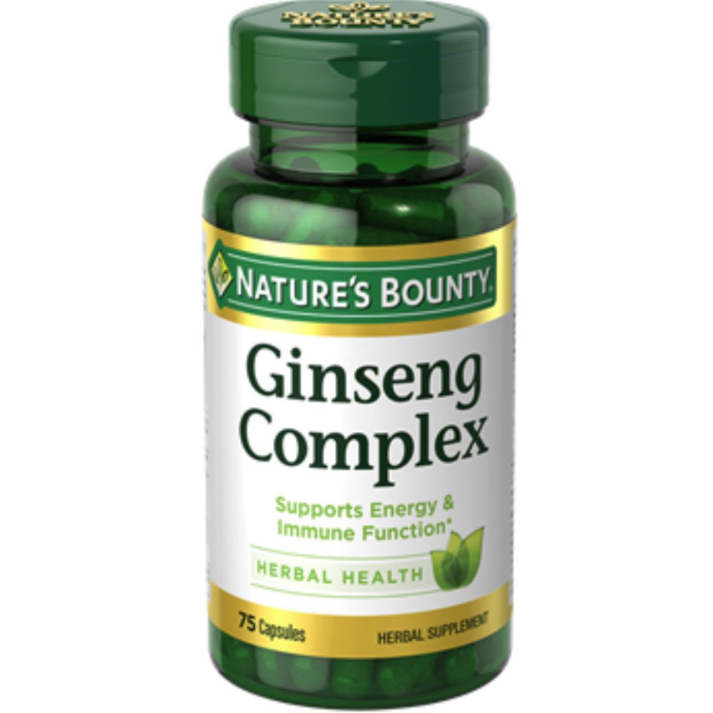 Nature's Bounty Ginseng Complex Herbal Health Capsules 375 Capsules