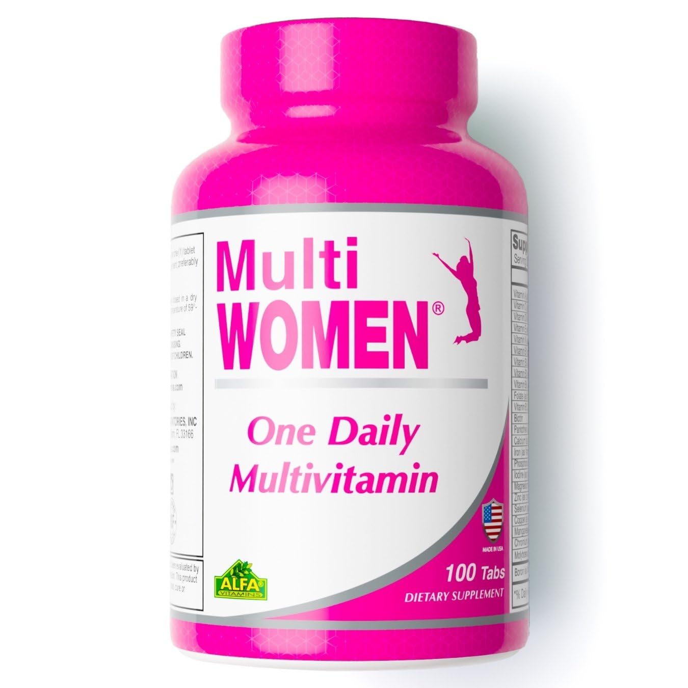 ALFA VITAMINS Multi Women Vitamins Dietary Supplement with Essential Vitamins & Minerals for Women - Amino Acids + Antioxidants, Capsules, 100 Count