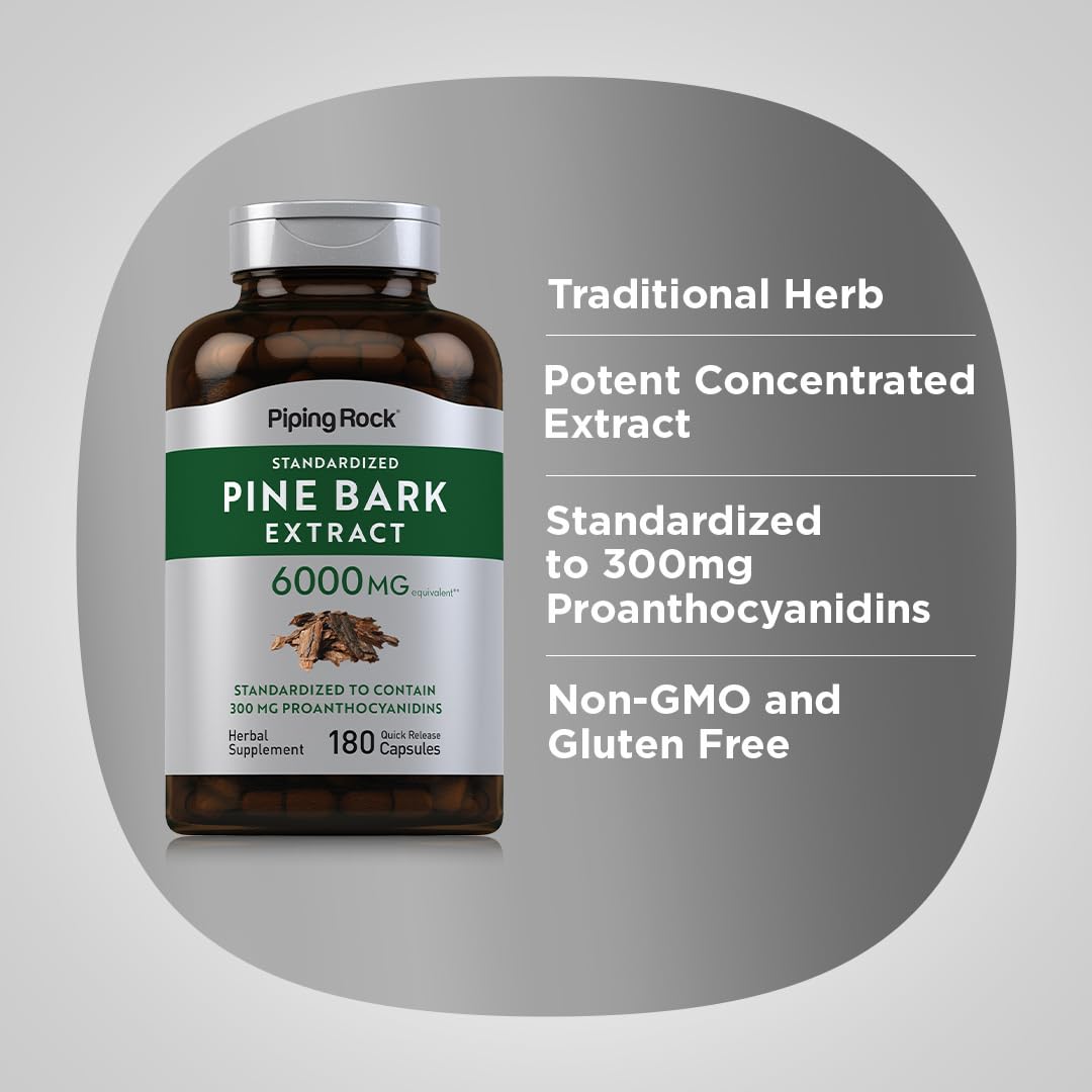 Piping Rock Pine Bark Extract Capsules 180 Count