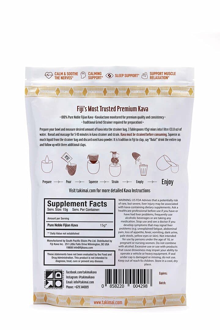 Taki Mai Noble Kava Kava Root Powder 32 Ounce