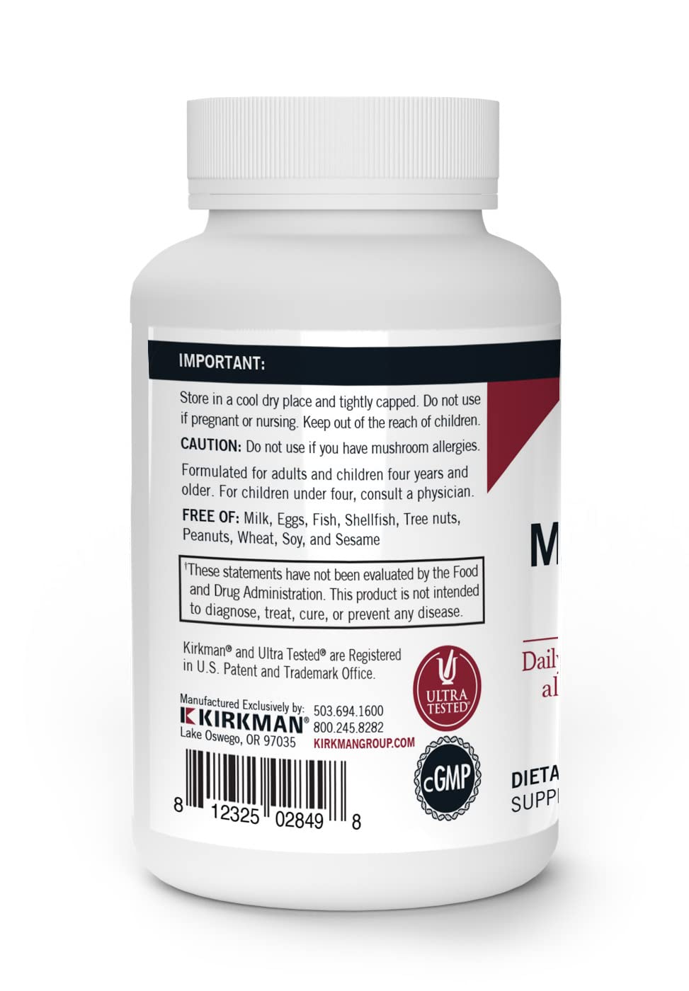Kirkman Mushroom Mental Clarity & Focus Capsules, 60 Count