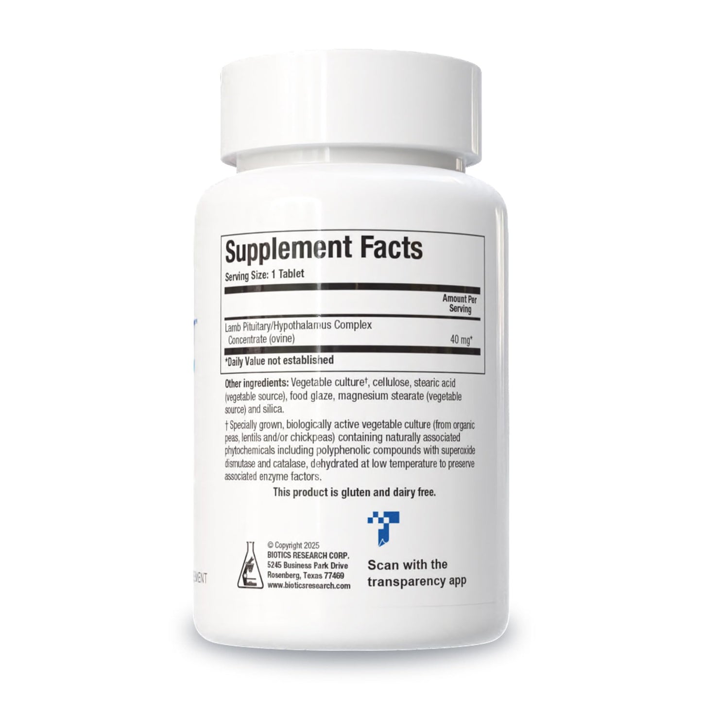 Biotics Research Cytozyme PT HPT Lamb Pituitary/Hypothalamus Complex, 60 Tablets