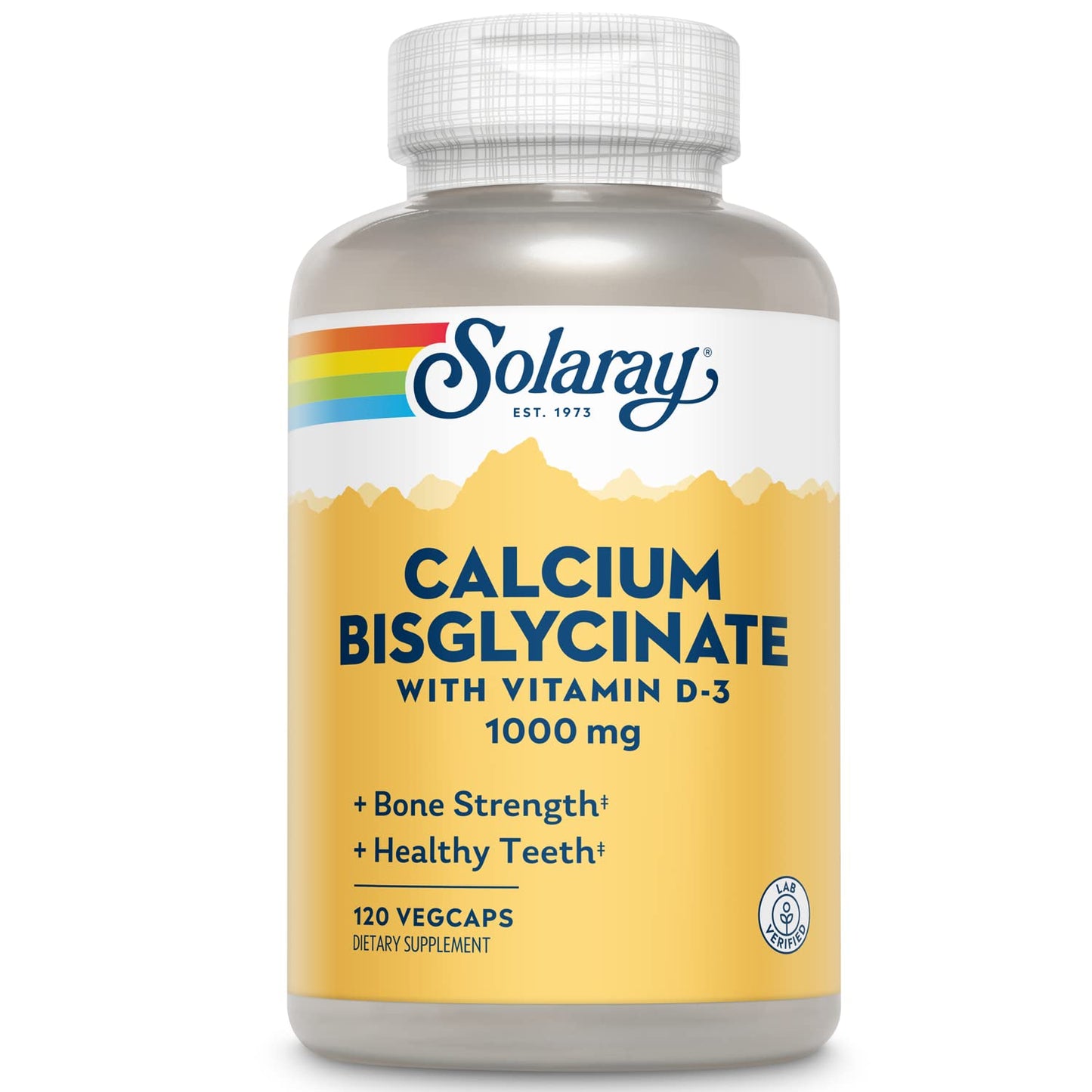 Solaray Calcium Bisglycinate Supplement 1000mg Capsules, 120 Count