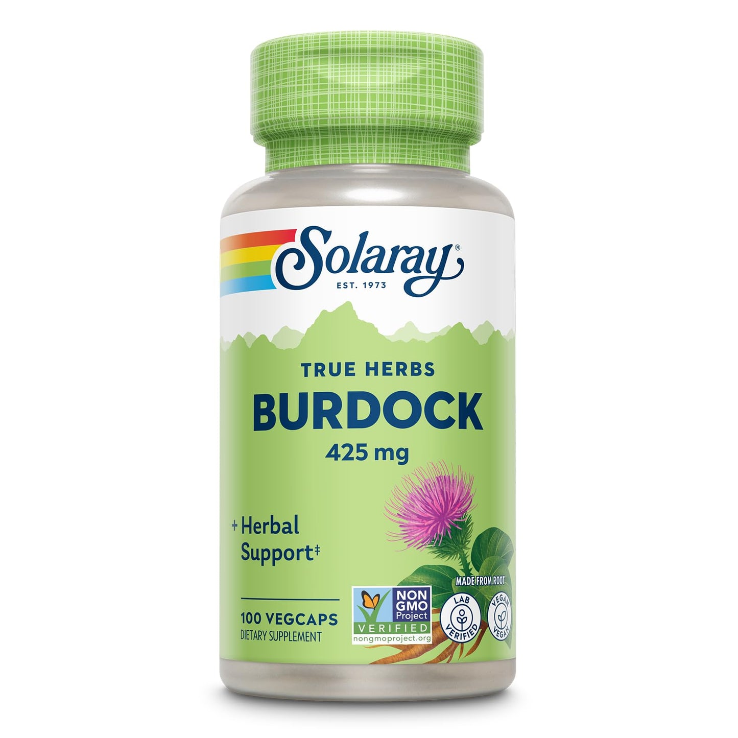 SOLARAY Burdock Root 425 mg Capsule, 100 VegCaps